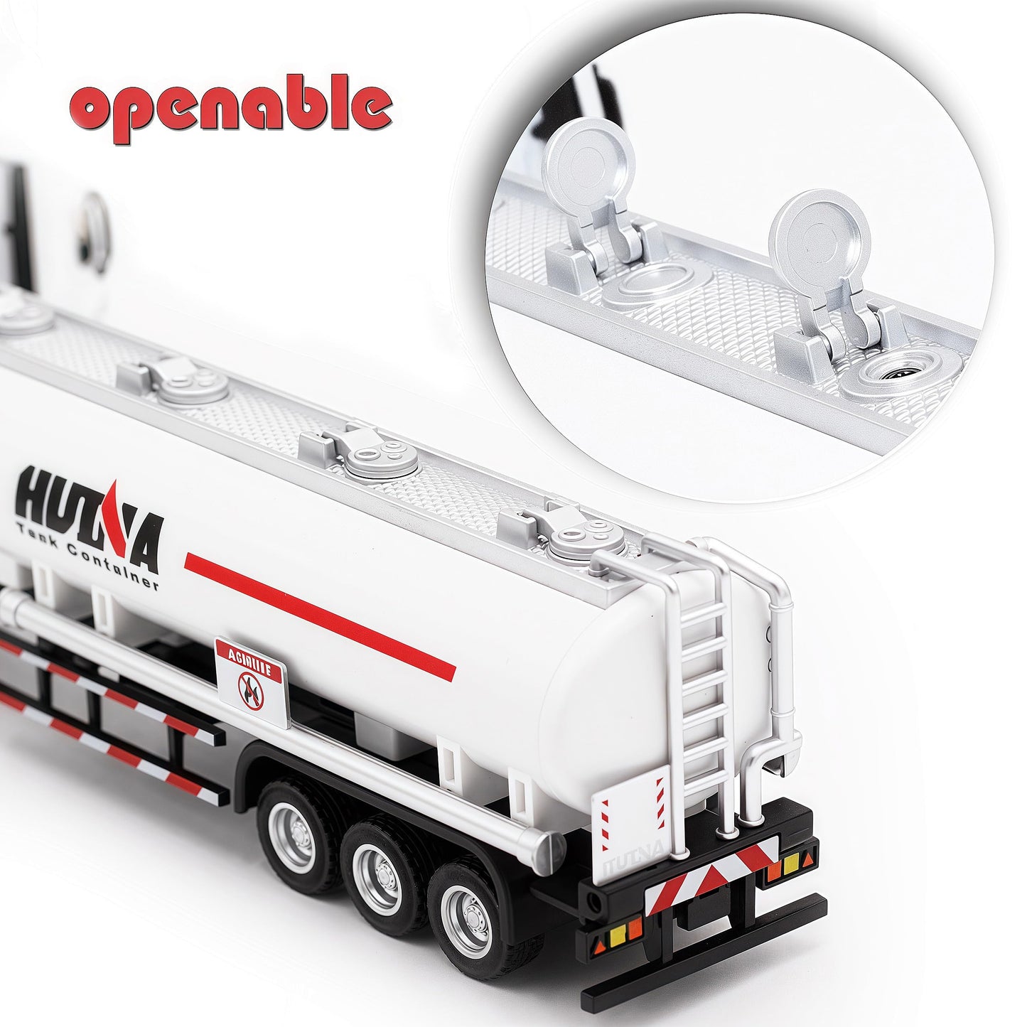 Gemini & Genius Oil Tanker Trailer Toy for Kids, Heavy Duty Realistic Alloy Hauler Car Toys, Transport Vehicle, 1:50 Scale Diecast Tanker Truck, Toy Trucks for Kids (Detachable)
