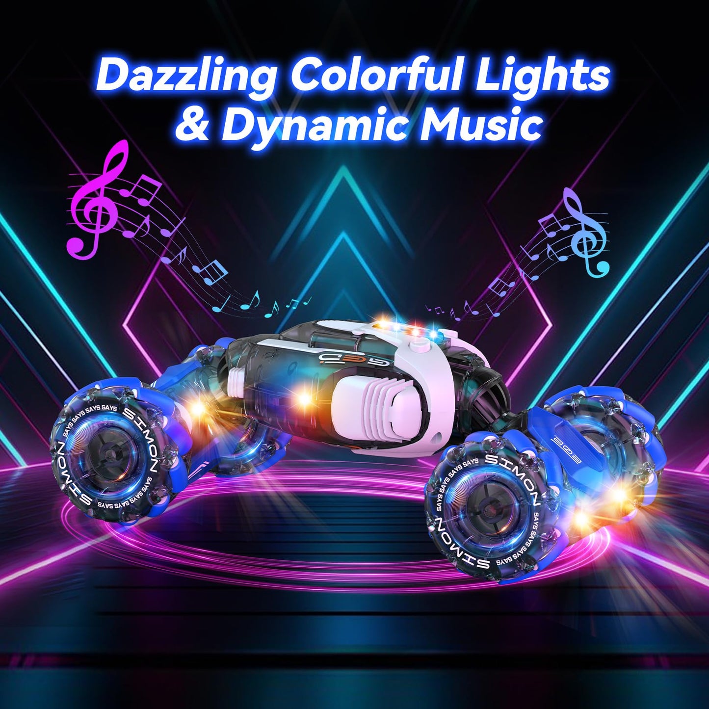 Nicella Gesture Sensing RC Stunt Car, 360° Rotating 4WD Remote Control Transform Hand Controlled Car - Fun Toys for 6 7 8 9 10 11 12 13 Year Old Boys Girls Birthday Gifts