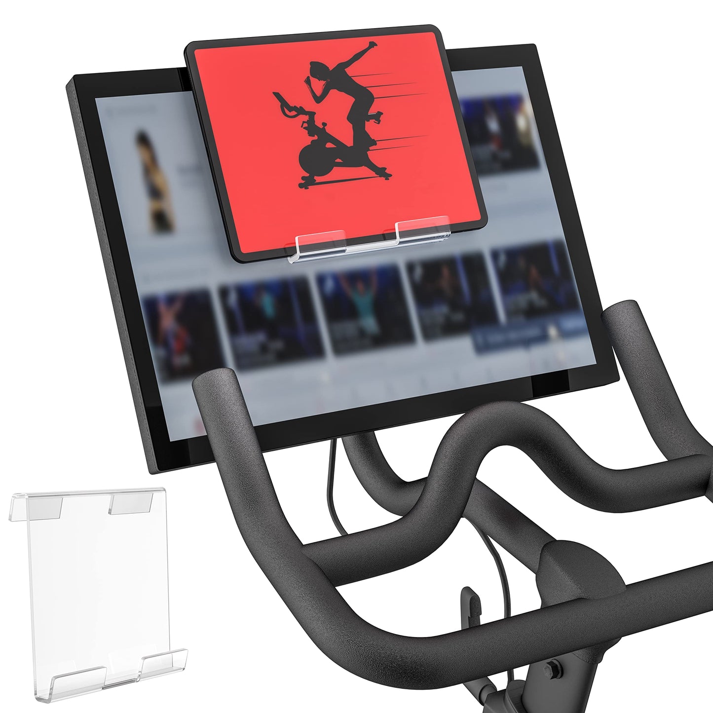 Crostice Tablet Holder Mount Compatible with Peloton Bike & Bike Plus & Row & Tread, Holder for iPad, Phone Holder Tablet Stand for Most Exercise Bike & Treadmill Accessories, Compatible with MYX Bike