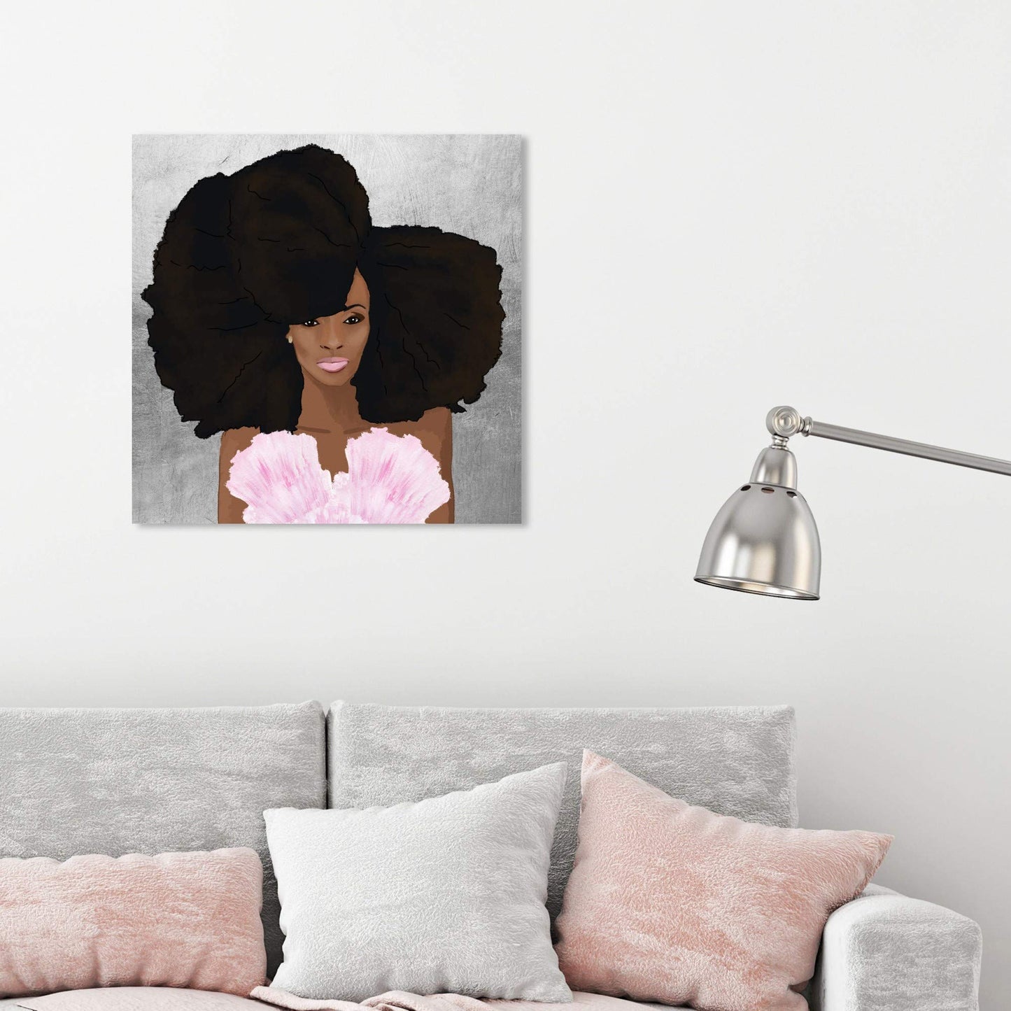 The Oliver Gal Artist Co. Pink Fashion Wall Art Canvas Prints 'Hair and Makeup' Home Décor, 24" x 24"