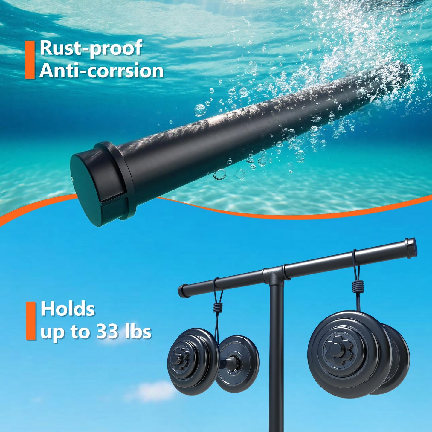 Hjarta Outdoor Towel Rack for Pool, 59 Inch Pool Towel Holder with 6 Bars, Poolside Towel Racks for Outdoor, Towel Drying Rack for Pool Area Outside, Bathroom, Spa, Hot Tub