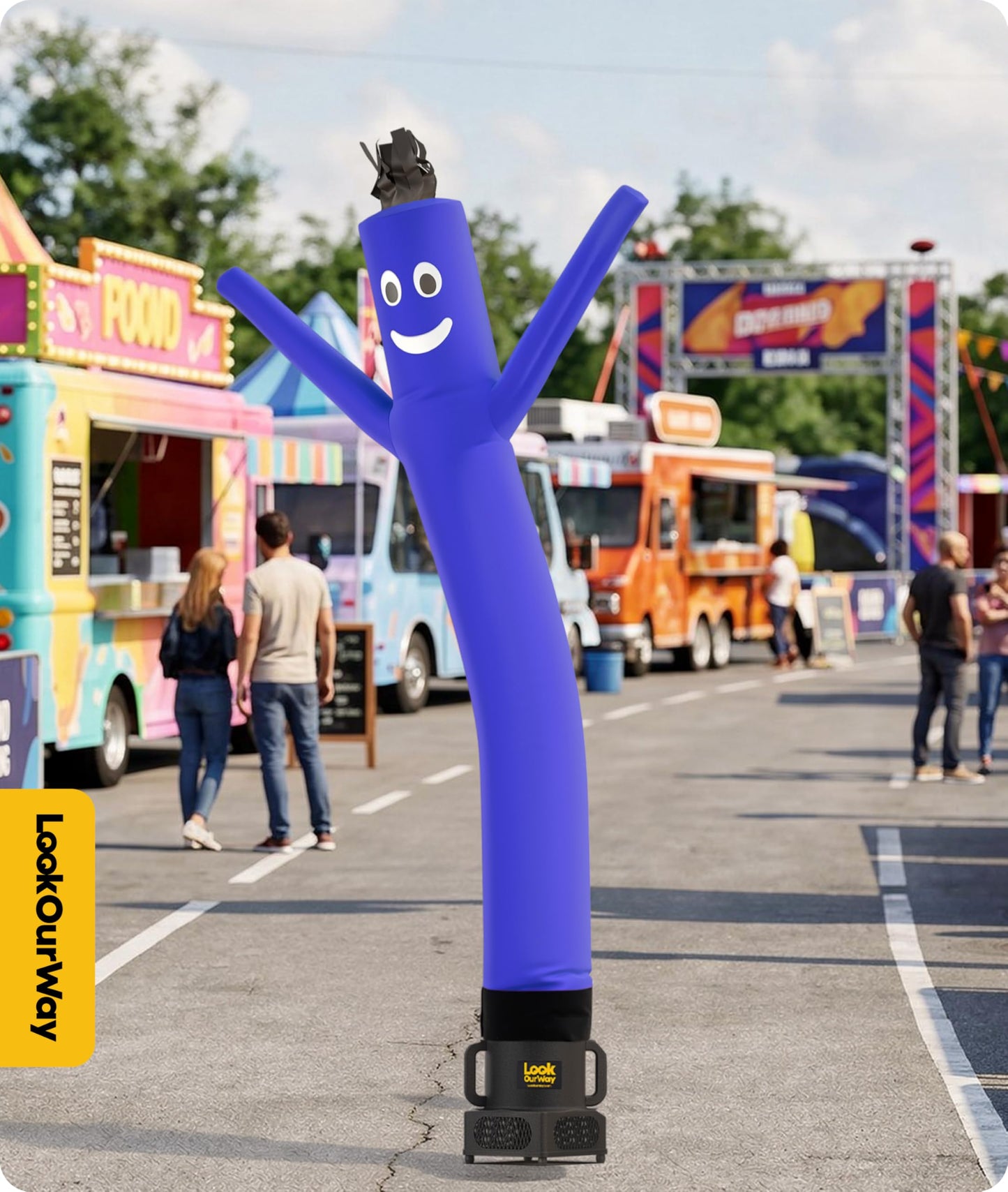LookOurWay Air Dancers Wacky Waving Inflatable Tube Man Attachment - 7 Feet Tall Advertising Air Dancer Waving Man Inflatable Tube Guy - Blower Not Included - Blue