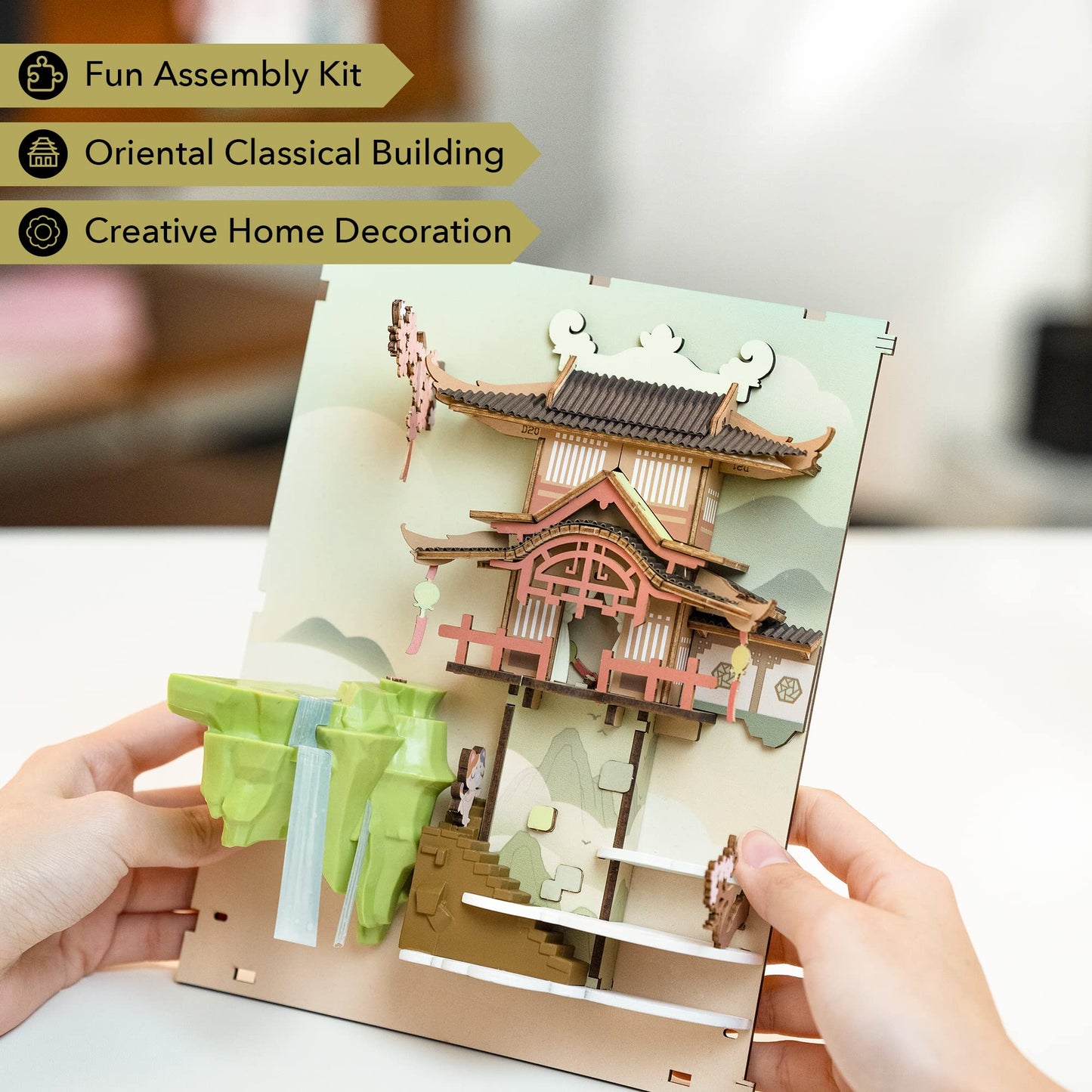 Rolife DIY Book Nook Kit Falling Sakura, DIY Miniature Booknook Kit Creative Decorative Bookend Bookshelf Insert 3D Puzzle for Adults, Halloween/Christmas Decorations/Gifts for Adults (Falling Sakura)