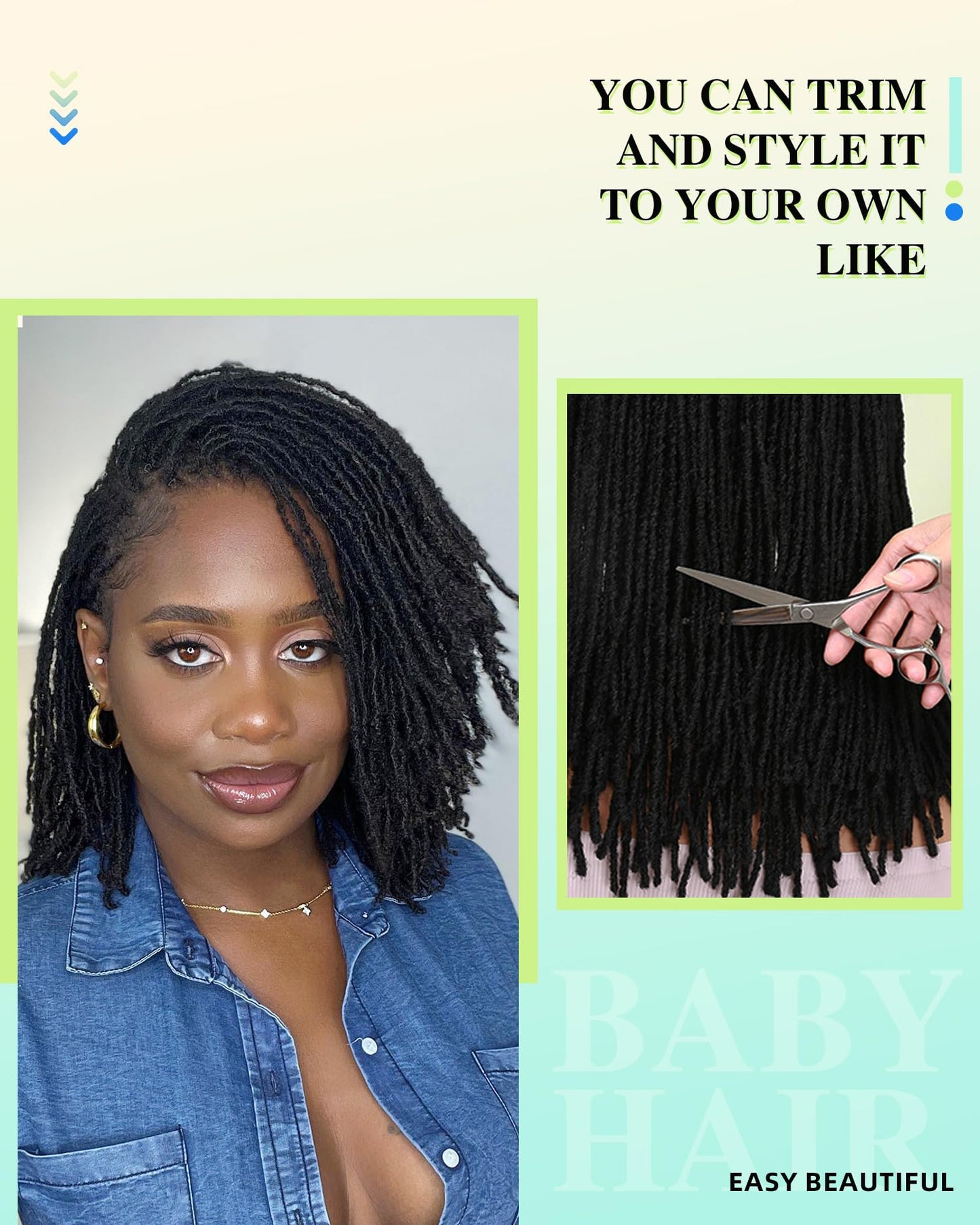 Lady Miranda Full Lace Dreadlock Wig with Baby Hair Pre Plucked Knotless Square Part Faux Locs Wig Braided Wigs for Black Women Full Double Lace Wig Dreadlocks Crochet Hair for Black Women