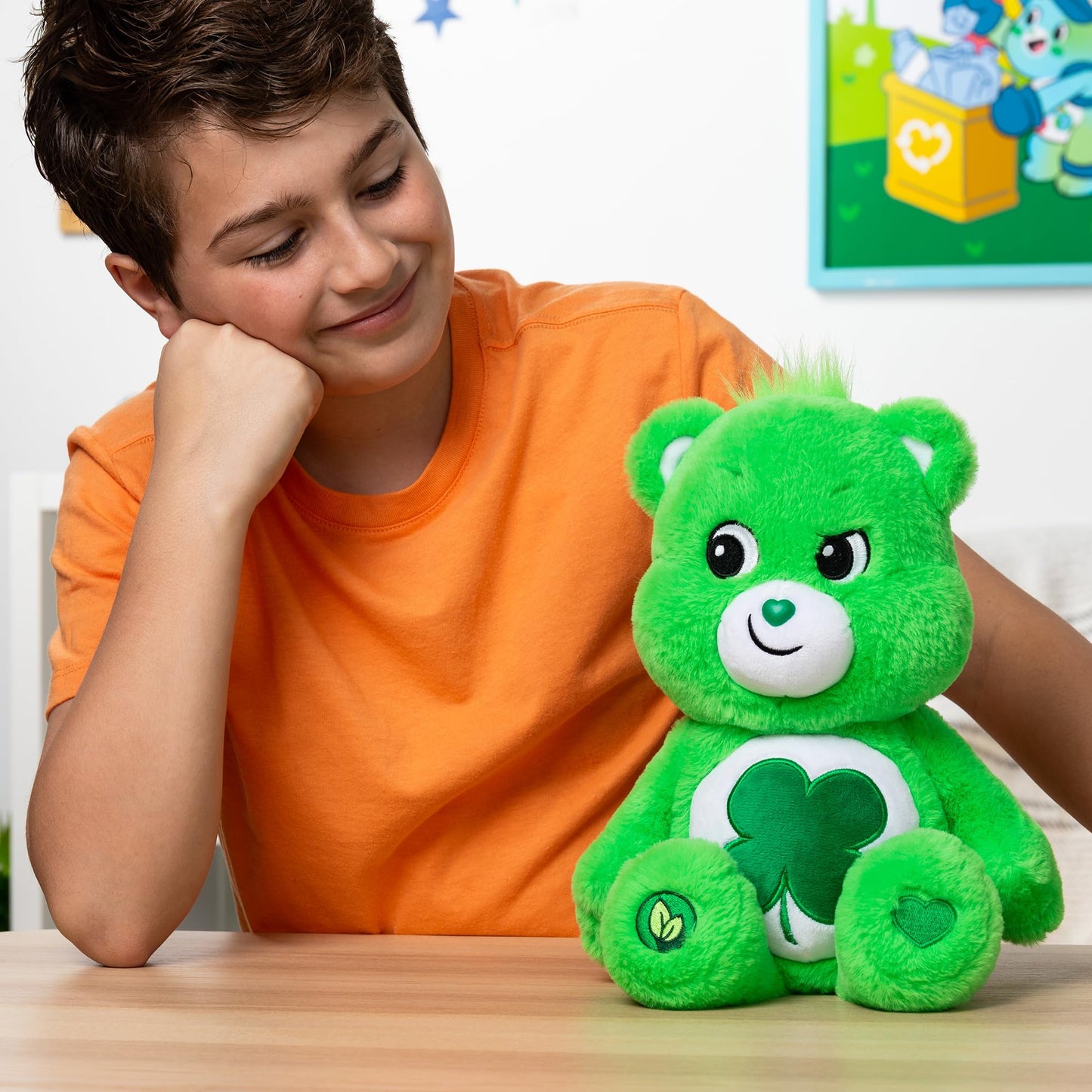 New 2020 Care Bears - Cuddly 14" Stuffed Animal - Good Luck Bear - Soft & Huggable!