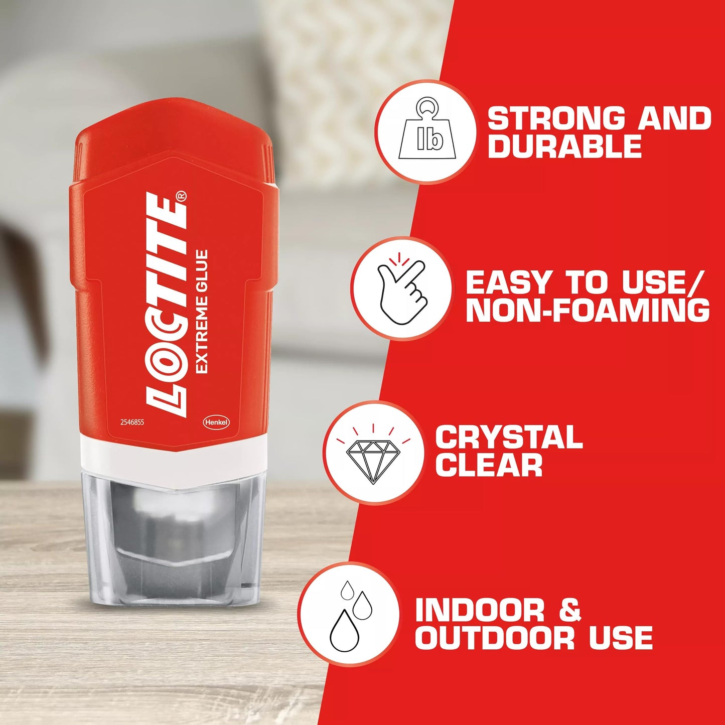 Loctite Extreme Glue, Clear, 1.62 fl oz Tube, 6 Pack - Strong All Purpose Glue for Wood, Metal, Leather, Crafts & Repair, Pastic, & More