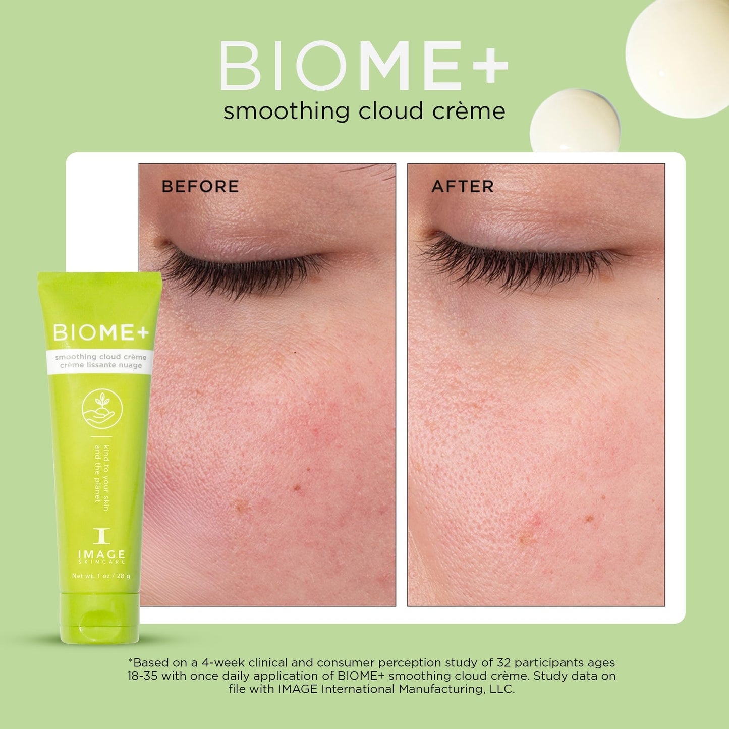 IMAGE Skincare, Discovery size BIOME+ Smoothing Cloud Crème, Microbiome Friendly Face Cream, Supports Skin Moisture Barrier, 1 oz