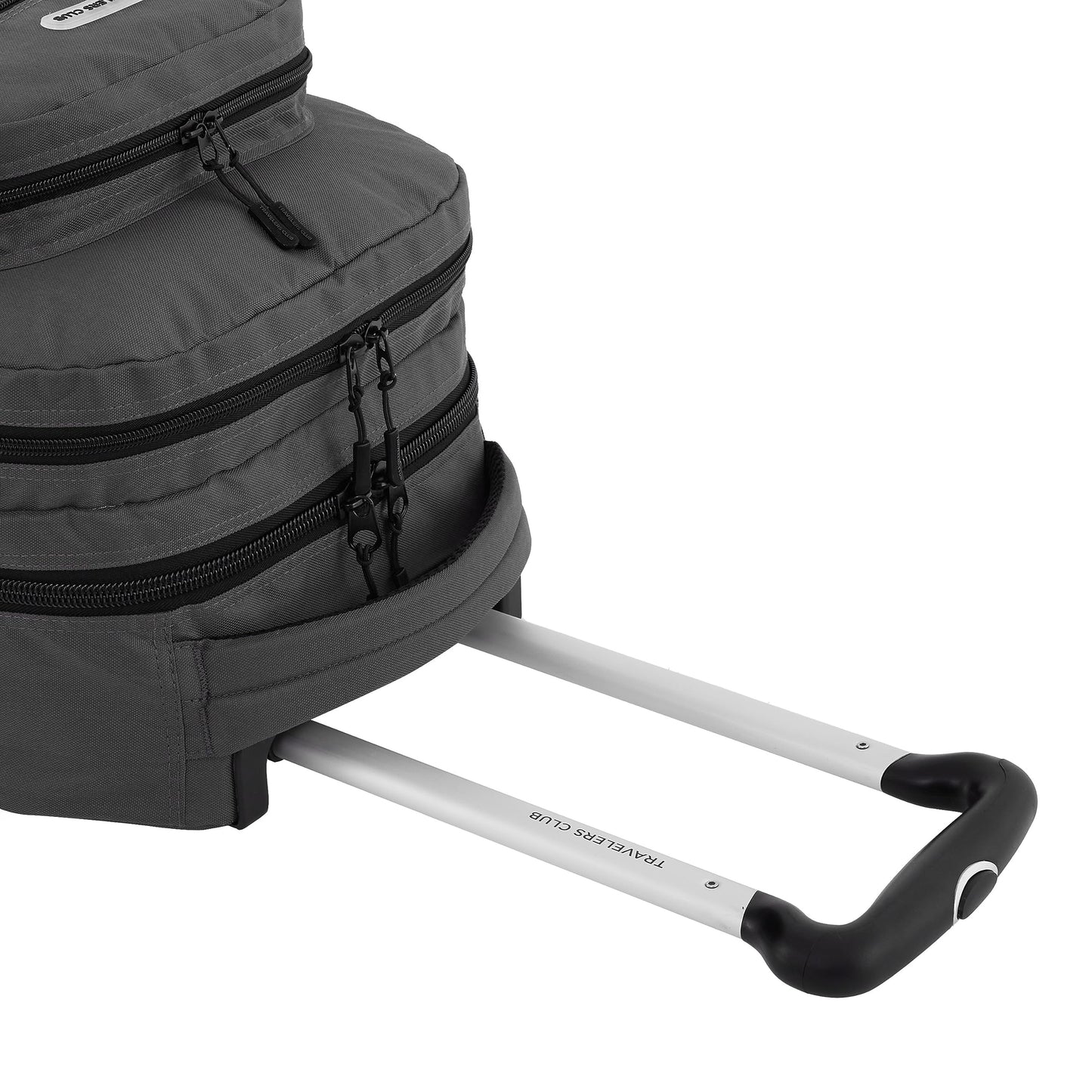 Travelers Club Rolling Backpack, Forged Iron, 20 Inch with Laptop Compartment