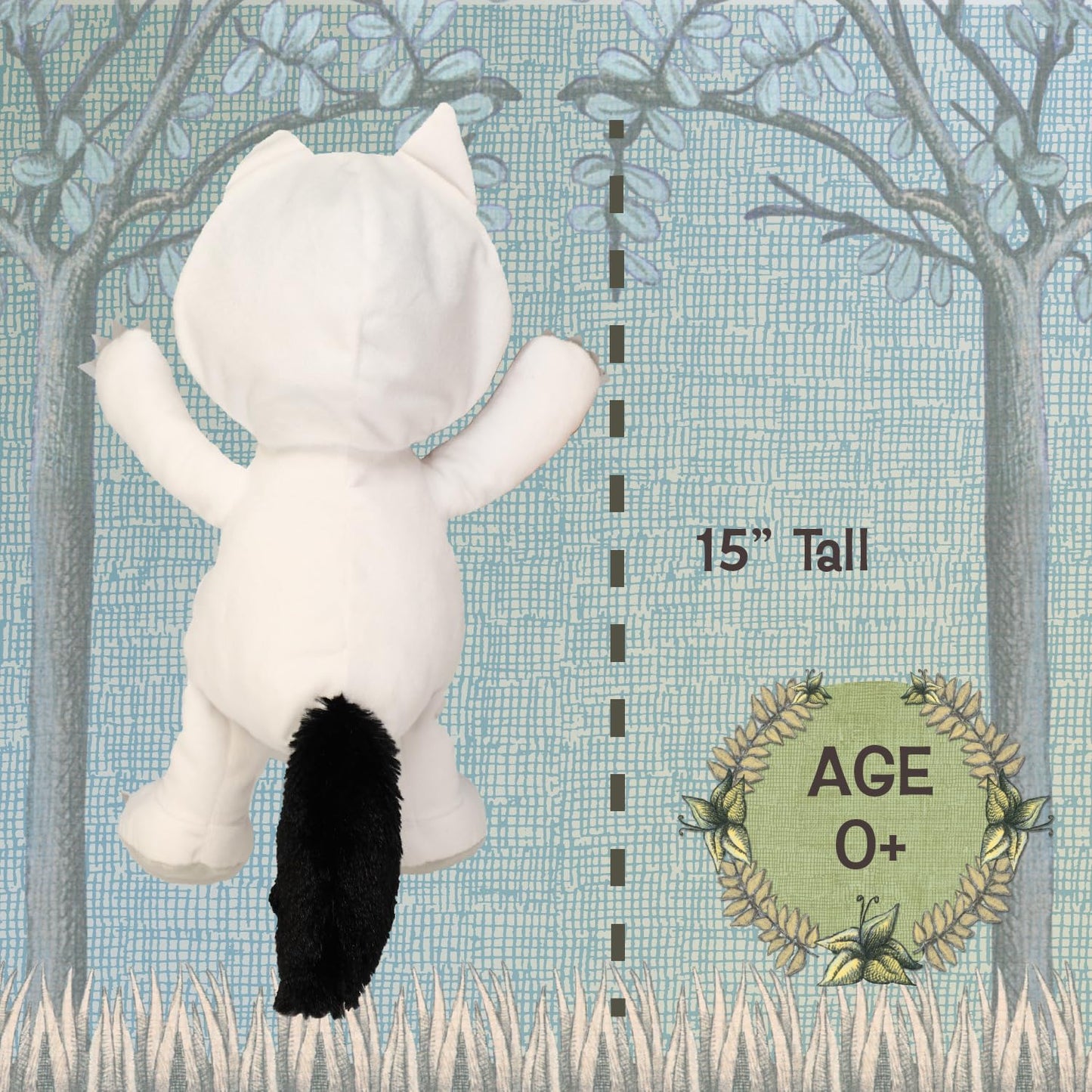KIDS PREFERRED Where The Wild Things are Plush 14 Inch Max Stuffed Animal with Crinkle Feet, Bean Filled Bottom, and Removable Hood