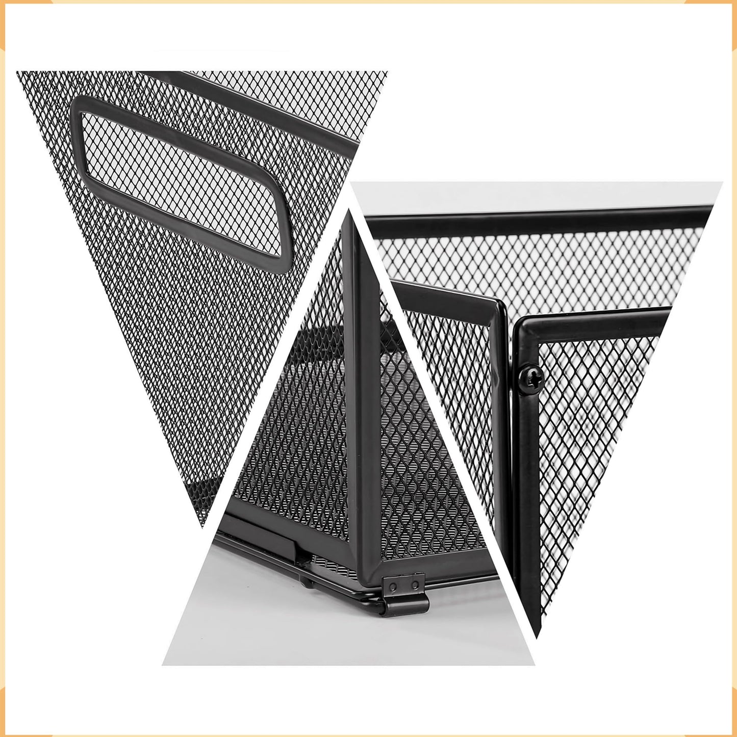 SETTFRFE 2 Pack Letter Size Hanging Folder Organizer,Metal Mesh Hanging File Folder Box,Office File Baskets,Black