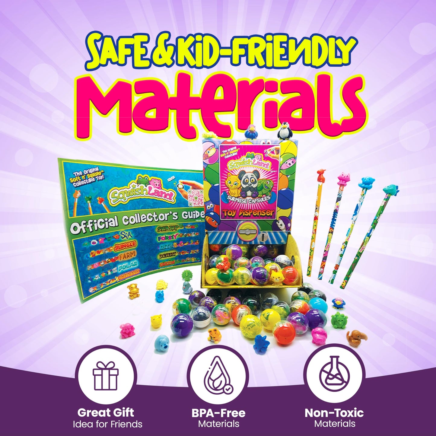 Sqwishland Bulk Box (250 Capsules) -Series 6: Mini Capsule Squishy Animal Toys | Perfect Party Favors, Pencil Toppers, Classroom Prizes, Collectible Toys for Kids