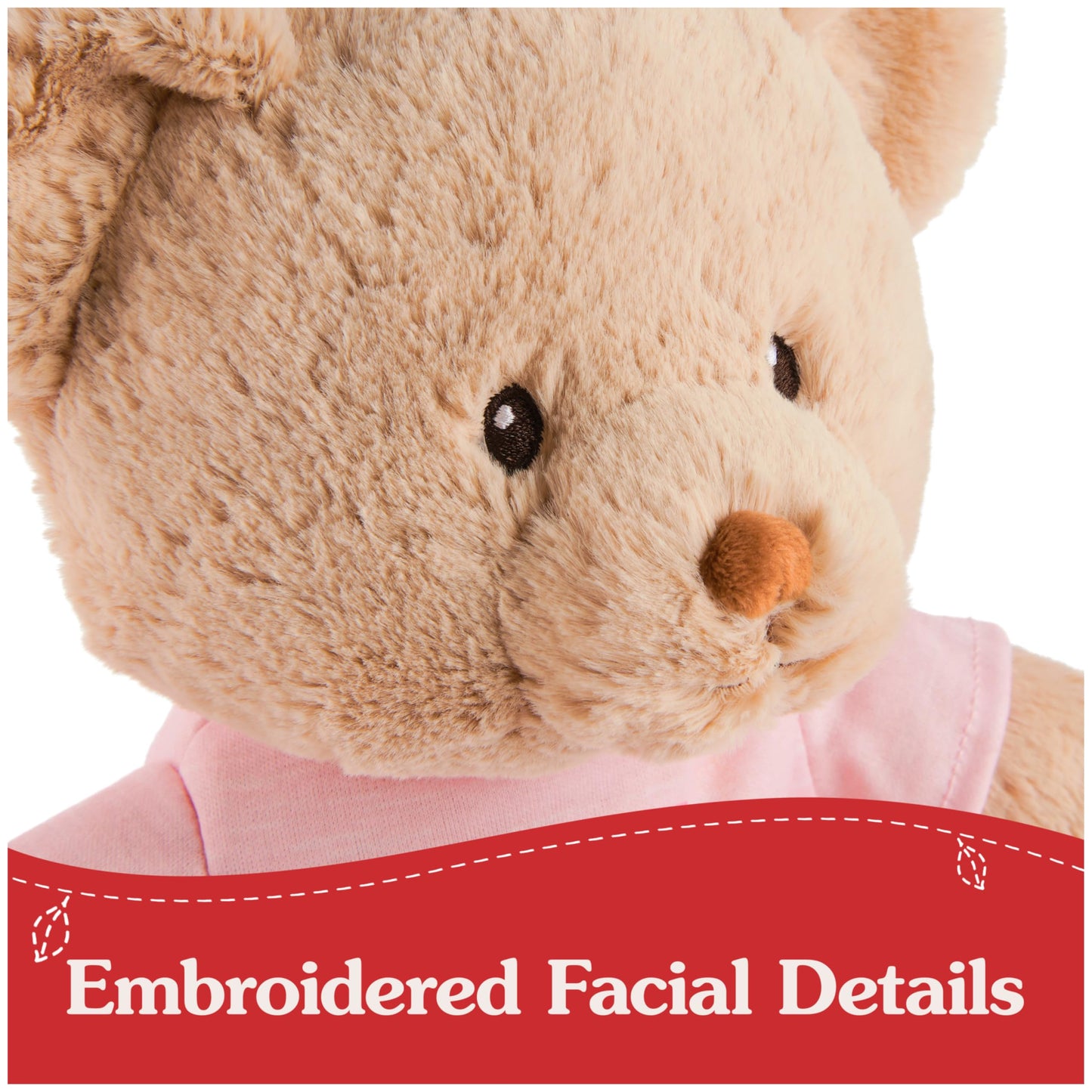 GUND “It's a Girl” Sustainable Message Bear with Pink T-Shirt, Teddy Bear Made from 100% Recycled Materials for Ages 1 and Up, Tan, 12”