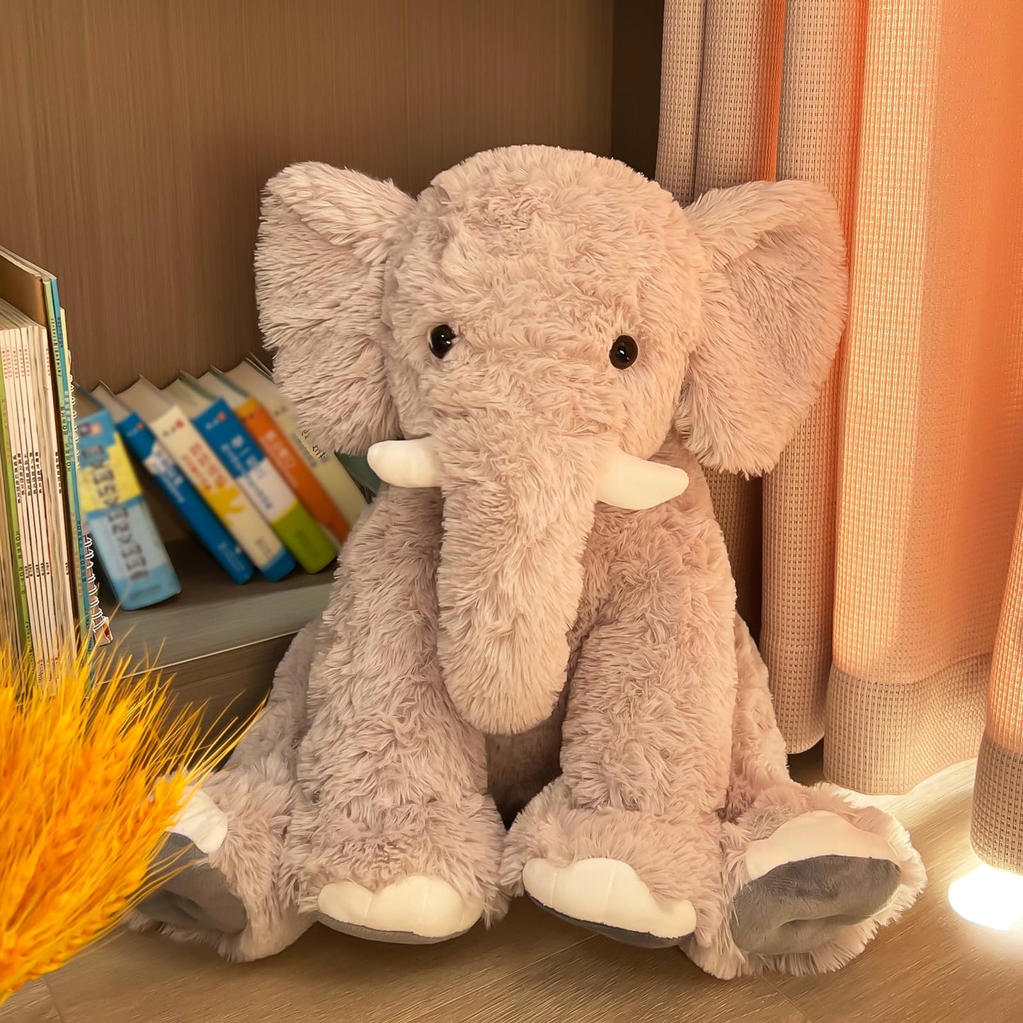 UBABER 20 Inch Large Elephant Stuffed Animals,Clever Elephant Plush Pillow for Kids, Perfect Elephant Gifts for Women,Super Soft Elephant Room Decoration(Gray).