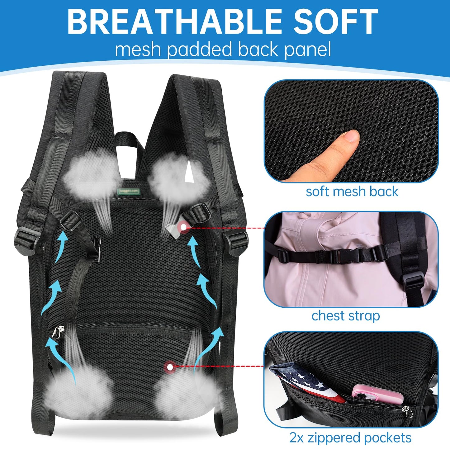 Premium Backpack Carrying System with Adjustable Strap – Ideal for Carrying Small to Medium Size Hard Shell case/Hand Baggage - S