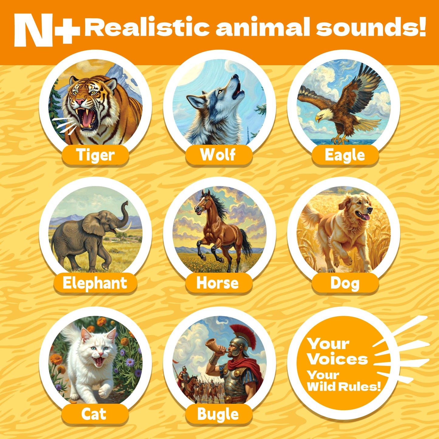 2-in-1 Animal Caller-Voice Recording for Kids Gift-Rechargeable-9 Real Calls-Volume Control-Birthday Gifts for 3-10 Year Old Boys/Girls-Outdoor Toys for Ages 3-12-Cool Gadgets for Teens