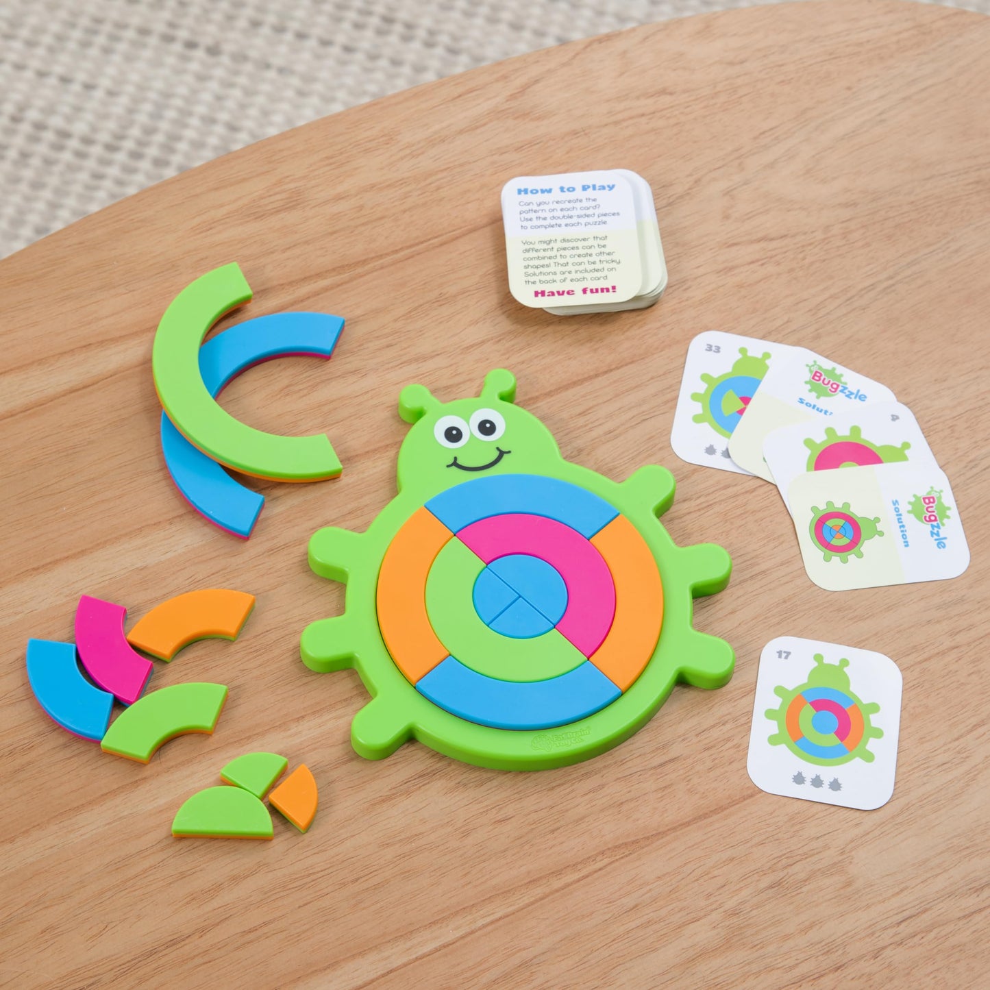 Fat Brain Toys Bugzzle Brainteasers - A Match the Picture Fraction Learning Puzzle Bug! for Ages 3 to 4