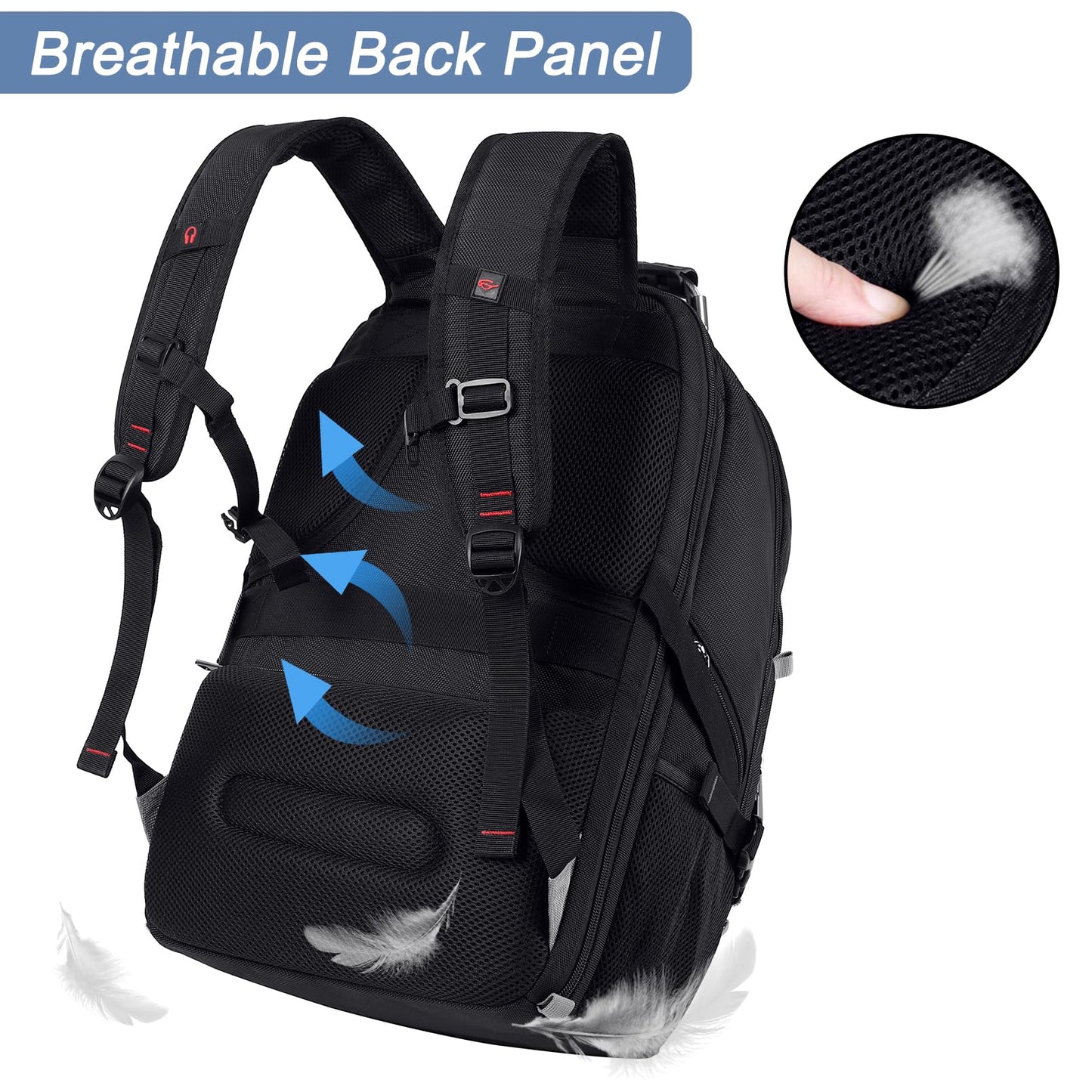 Mogplof Extra Large Laptop Backpack, 17 inch TSA Flight Approved Travel Backpack for Men, Large Backpack, RFID Business Computer Bag, Heavy Duty Water Resistant College Bookbag