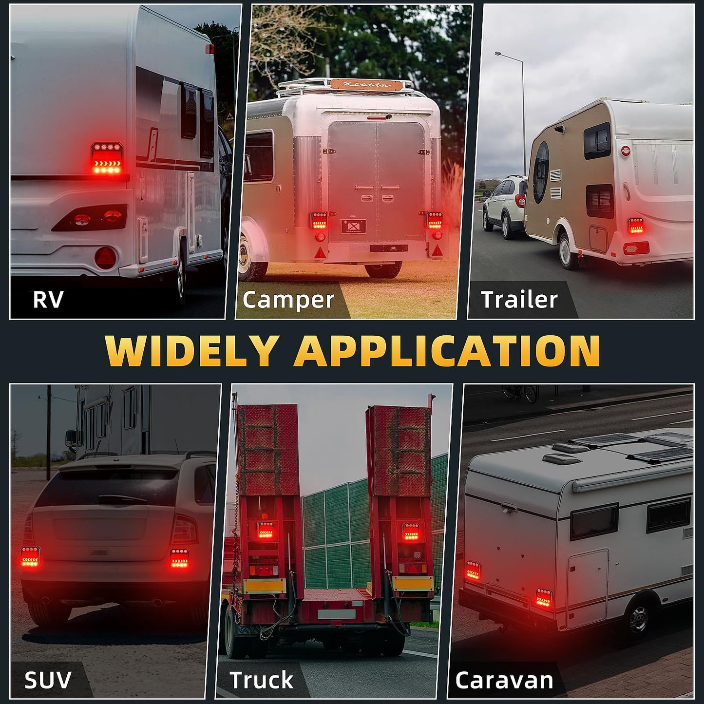 TLKTL Wireless Trailer Lights Magnetic, Rechargeable Tow Light LED Kit with Retro-reflectors, Wireless Tail Lights for Trailer, Trucks, Boat, RV, Vehicle, Caravan, IP65 Waterproof