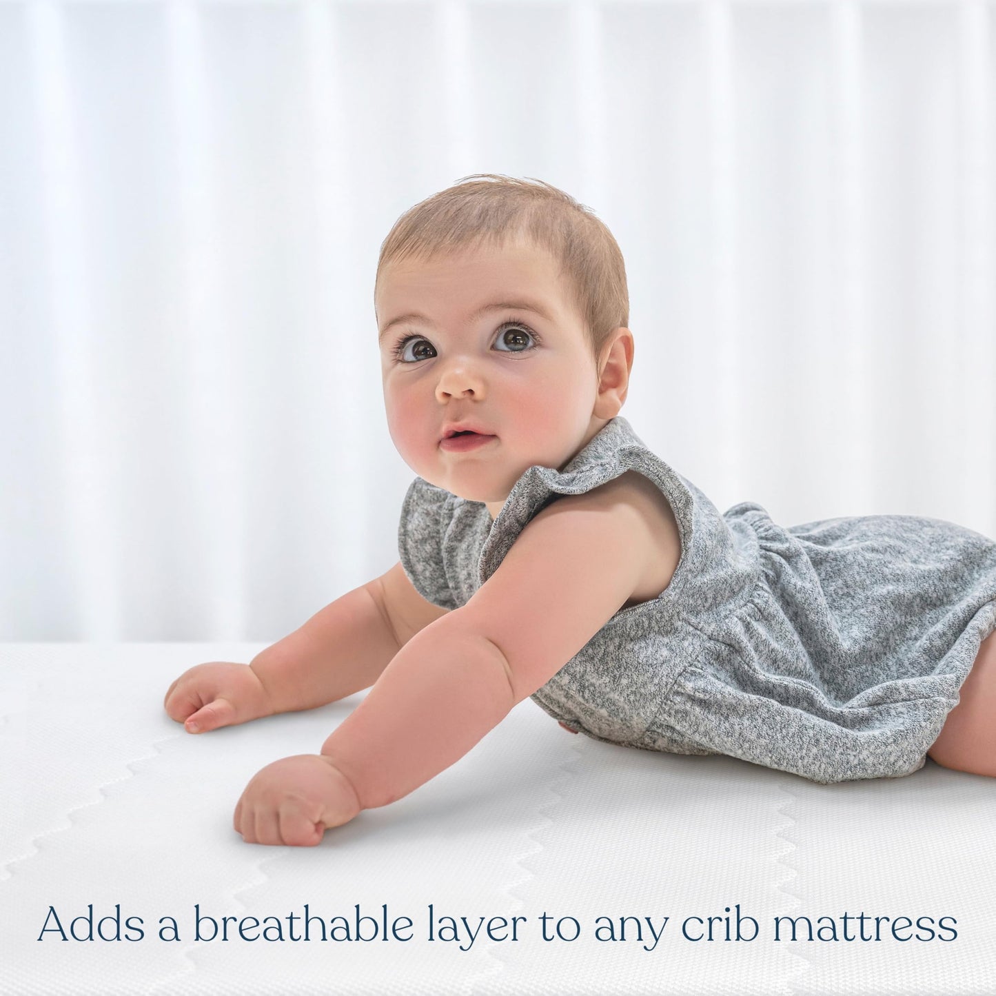 HALO Breathable Crib Mattress Cover – Quilted Mesh, Waterproof, Universal Fit for Standard Crib & Toddler Beds, Easy to Change, Machine Washable