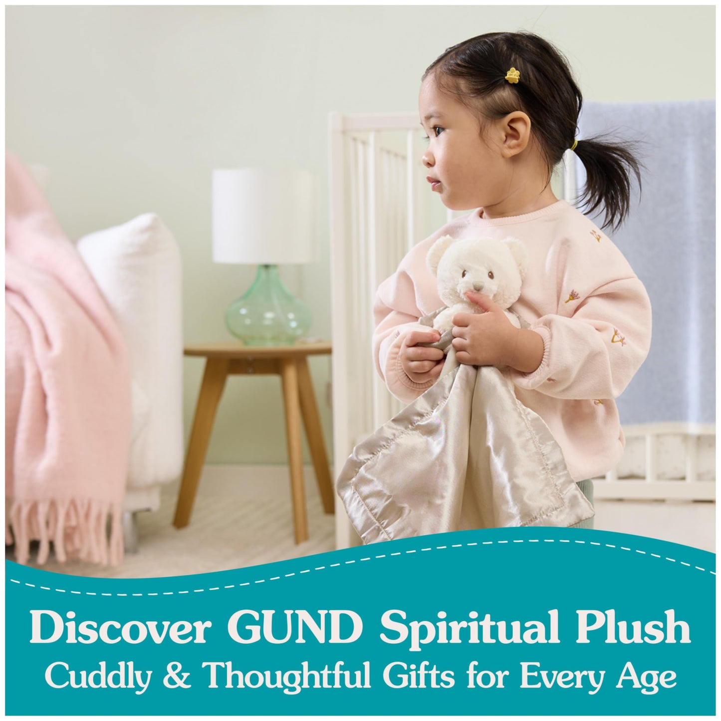 GUND Animated Goodnight Prayer Bear, Spiritual Plush Teddy Bear, Sensory Toy Stuffed Animal for Ages 0 and Up, Cream, 11"