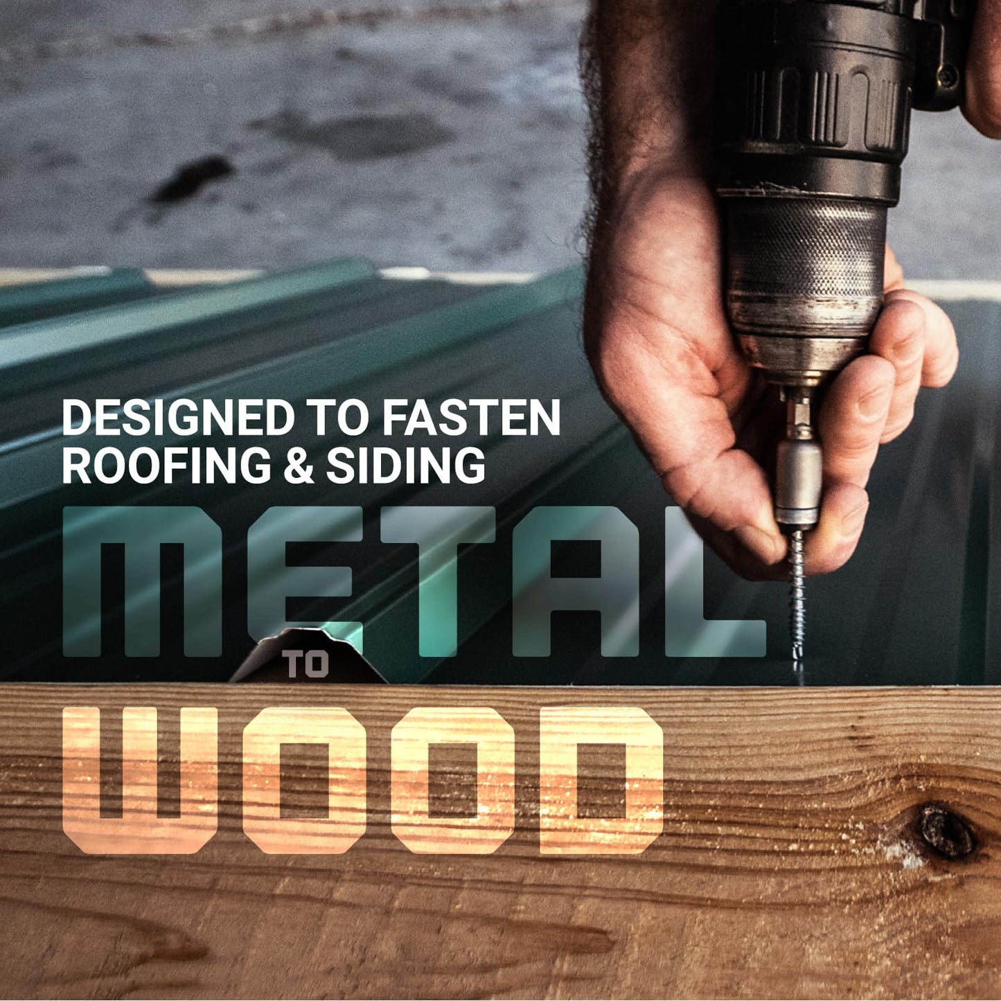 ST Fastening Micro-Bit ZXL WoodBinder Metal to Wood #10 x 1 1/2" Galvanized Screws with EPDM Rubber Washer, 250-Count - Designed for Metal Roofing and Siding Panels