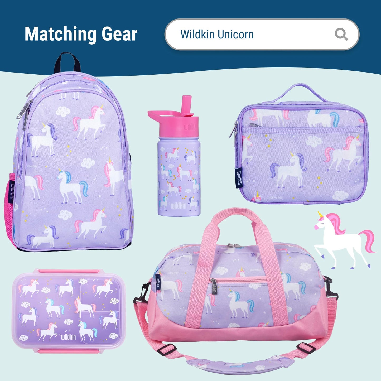 Wildkin Kids Original Nap Mat – Cozy Kids Sleep Mat with Pillow, Ideal for School & Travel - Unicorn