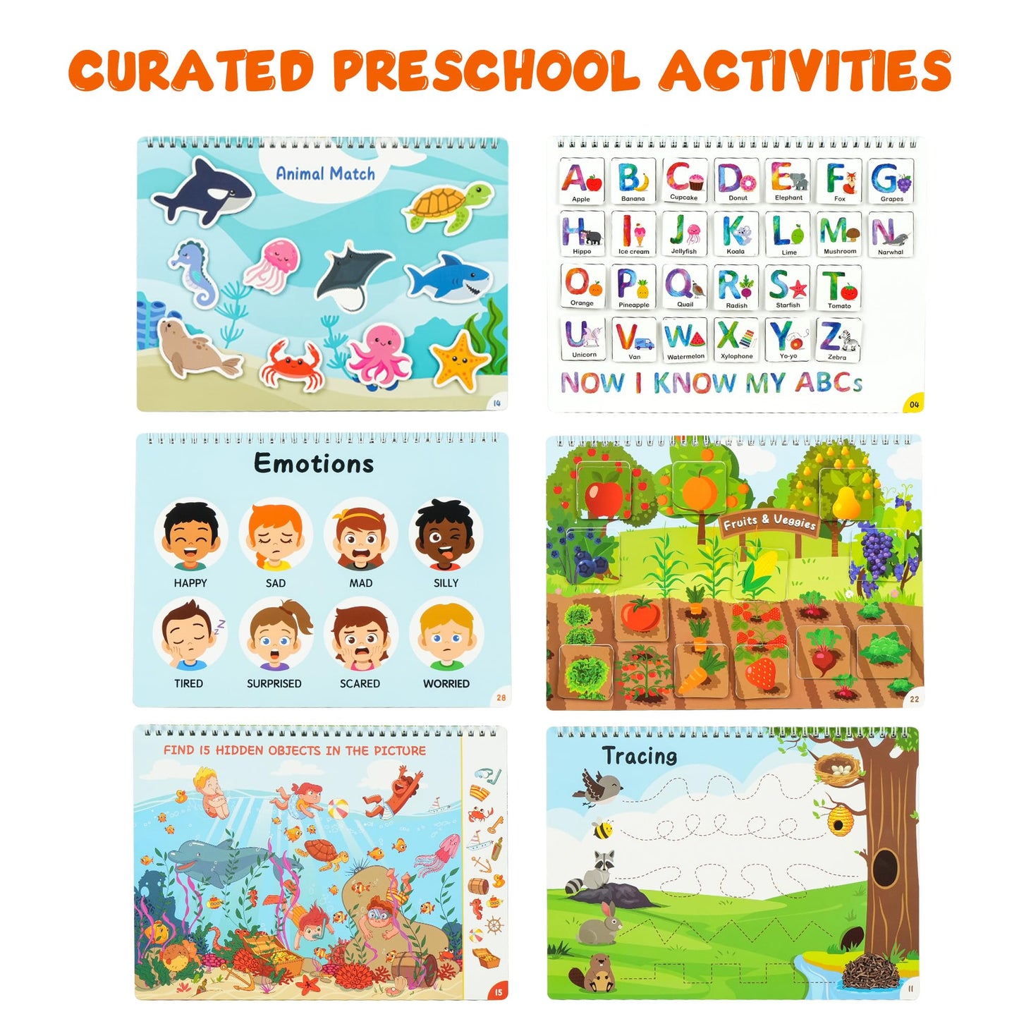 BenBen Busy Book for Toddlers, 30 Pages, Pre-Assembled, Montessori Toys, Preschool Learning Activities, Educational Sensory Toys, Kids Activity Book, Autism Learning Materials