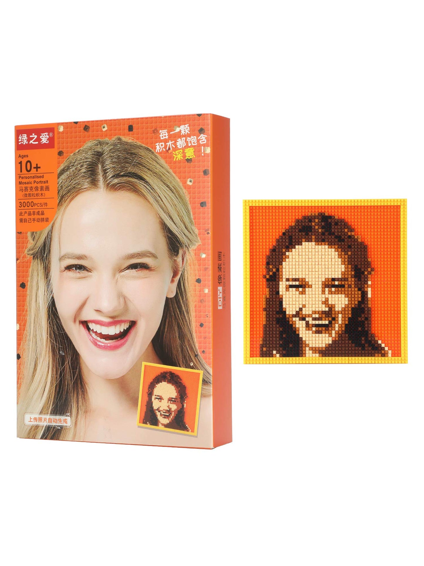 Amalia Personalized Mosaic Portrait Custom Building Kit for Adults Kids Micro Bricks Art Customized Your Own Photo Create Picture Unique Gift (Small/7.8"x7.8")