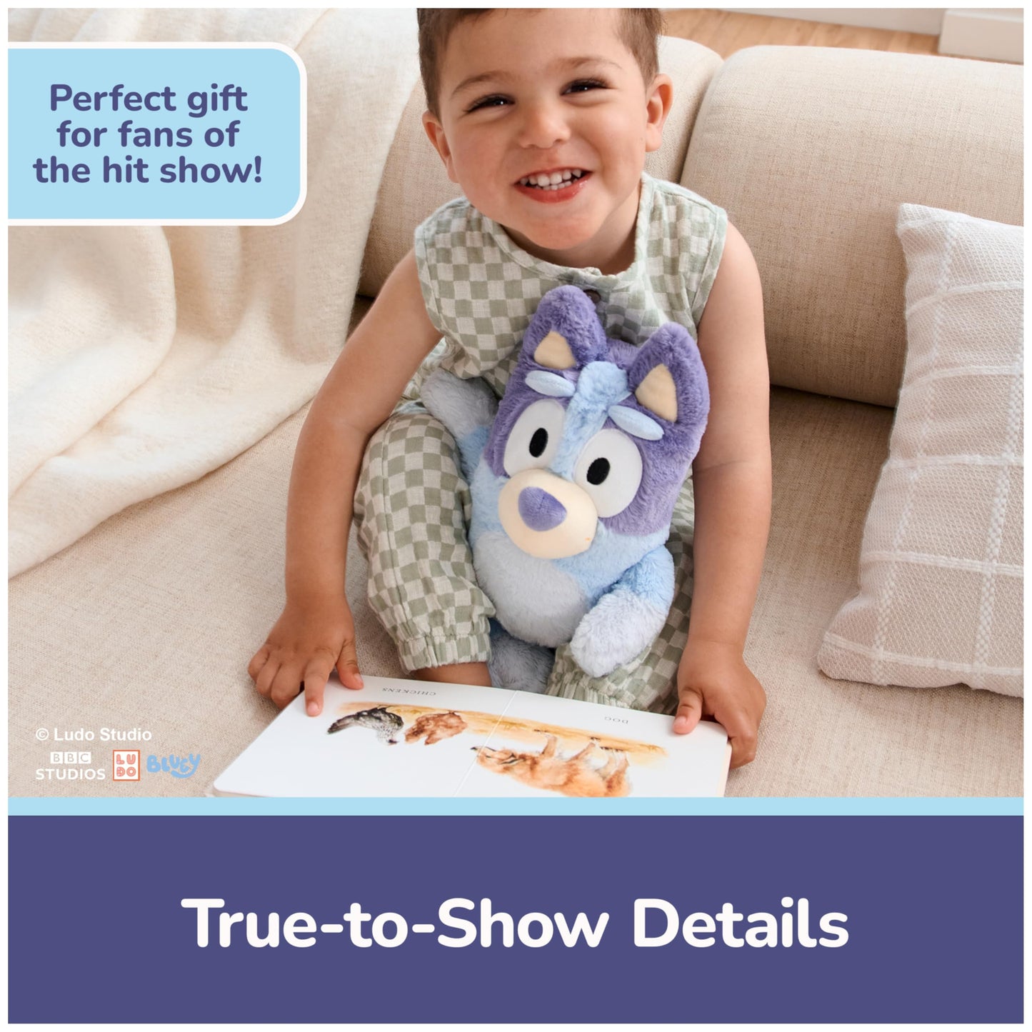 GUND Bluey Sustainably Soft Plush, Made with Recycled Materials, Stuffed Animals for Kids & Toddlers, Blue, 13”