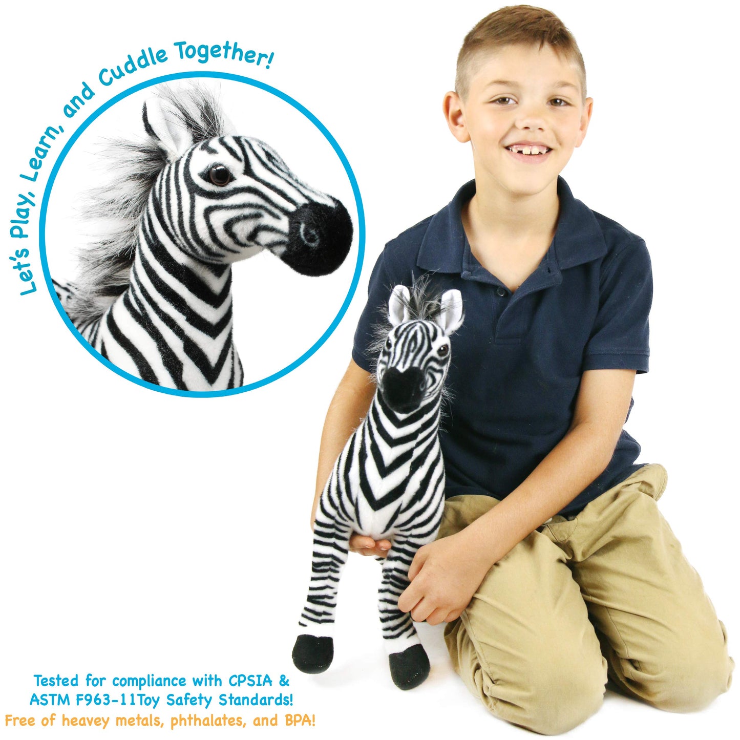 Zebenjo The Zebra - 16 Inch Stuffed Animal Plush - by TigerHart Toys