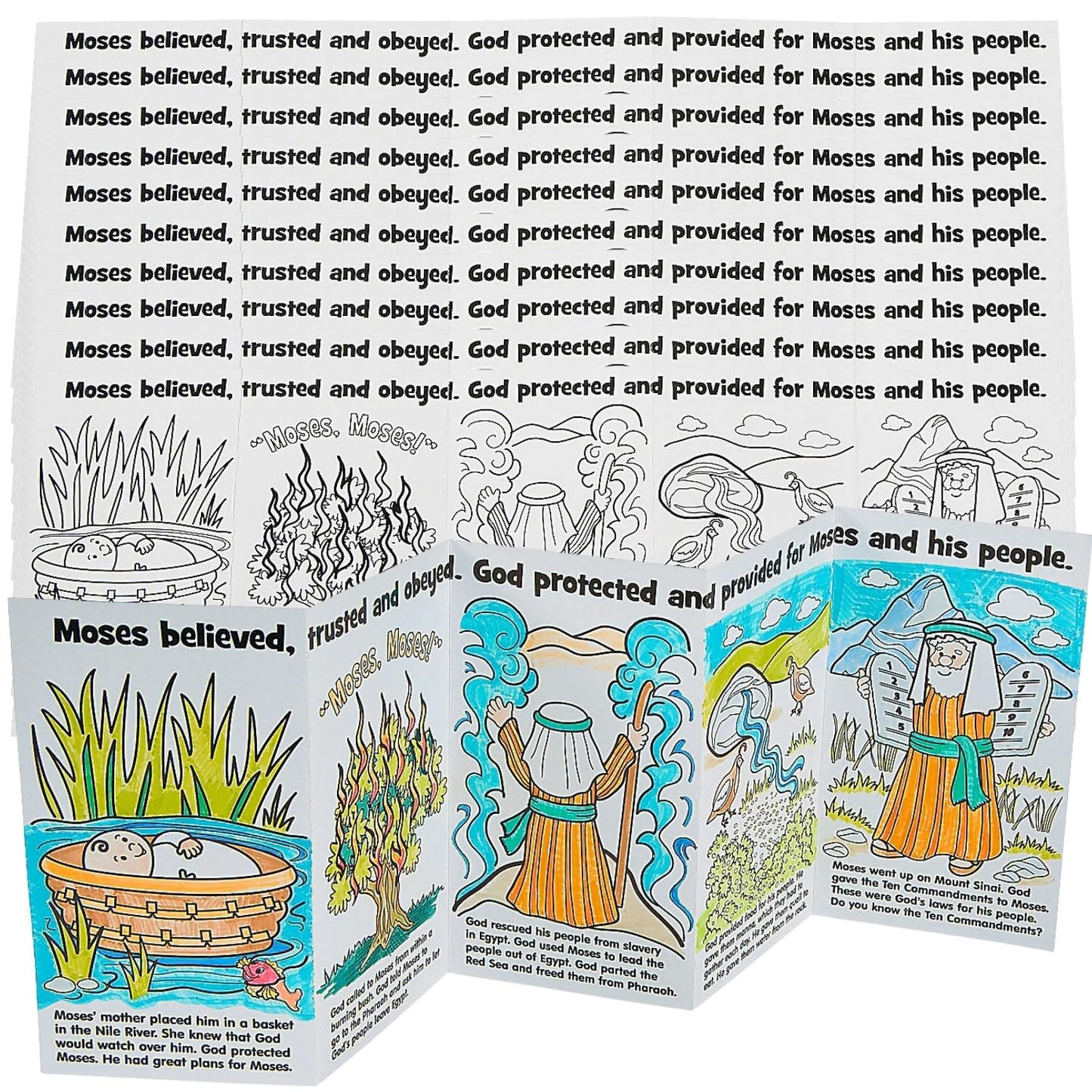 Oriental Trading 13596891 Colour Your Own Moses Story Book 12-Pieces