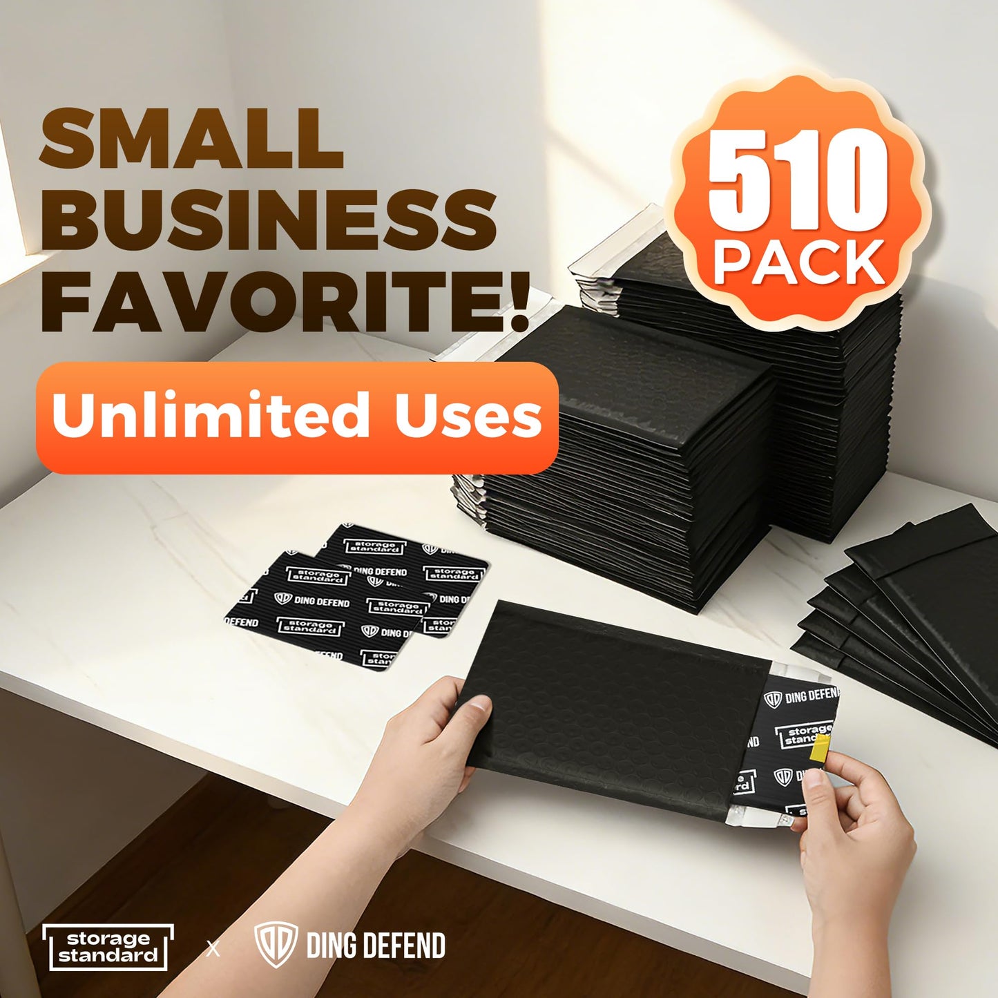510-Pack Bubble Mailer 4'' x 8'' - Self-Sealing Waterproof Small Mailing Envelopes Padded Lightweight Shipping Bags for Accessories, Small Parts, Jewelry, Trading Cards, Compact Items 4x7 Usable Space