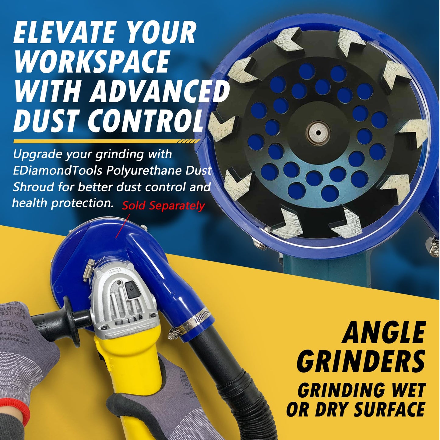 7" High Performance Diamond Grinding Wheels for Concrete, Paint, Epoxy, Mastic, Coating Removal, #30/40 Grit, 10 Arrow Segments, 5/8"-11 Arbor