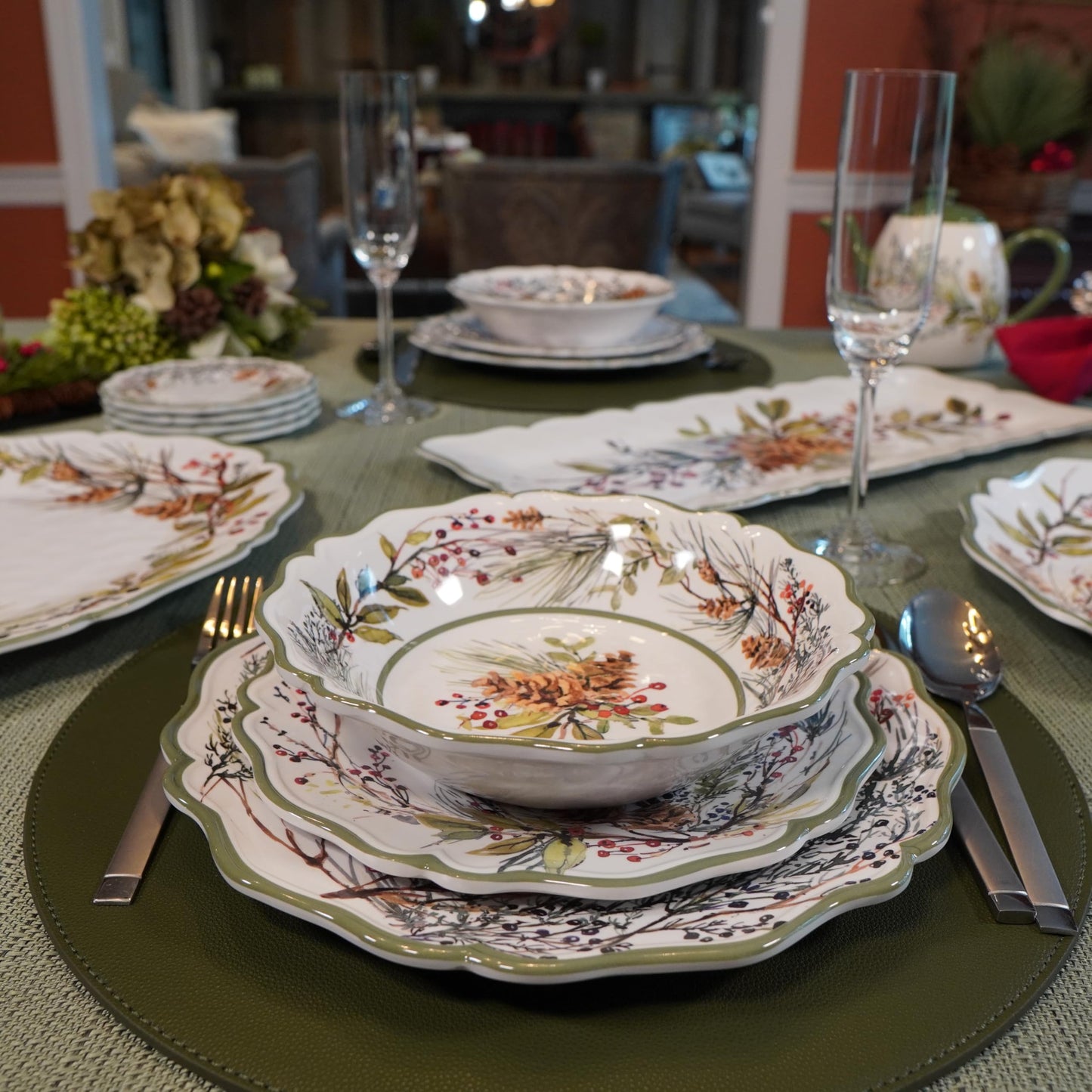 Certified International Winter Forest 12 Pc Dinnerware Set, Service for 4