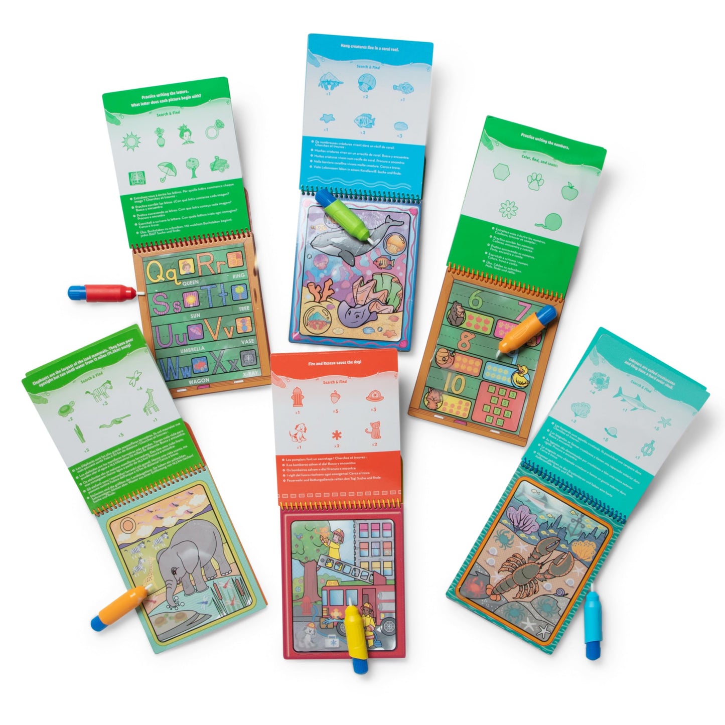 Melissa & Doug Water Wow! Bundle 6-Pack: Animals, Vehicles, Alphabet, Numbers, Safari, Under the Sea