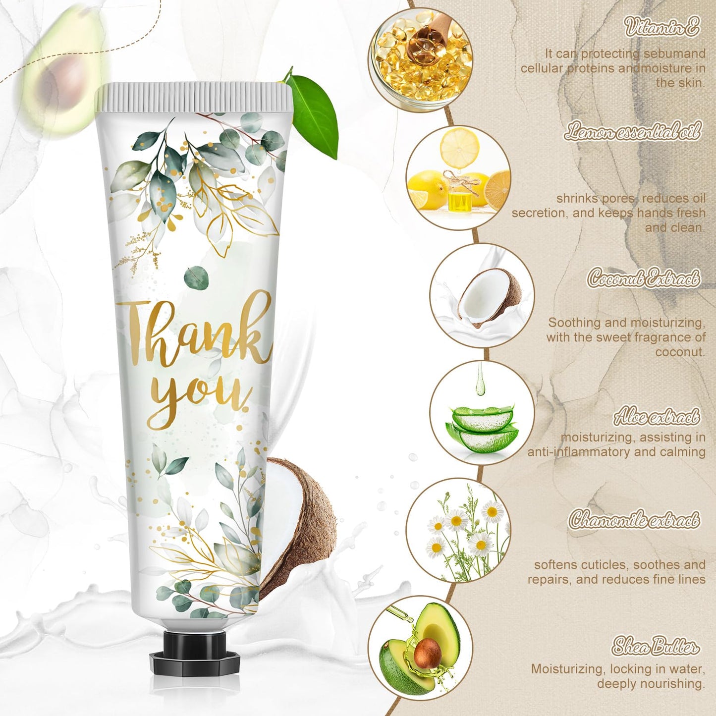 Swiffen 48 Sets Baby Shower Hand Cream Bulk Baby Shower Favors Bridal Shower Hand Cream Thank You Hand Cream for Guests Travel Size Hand Lotion with Organza Bags(Guests)
