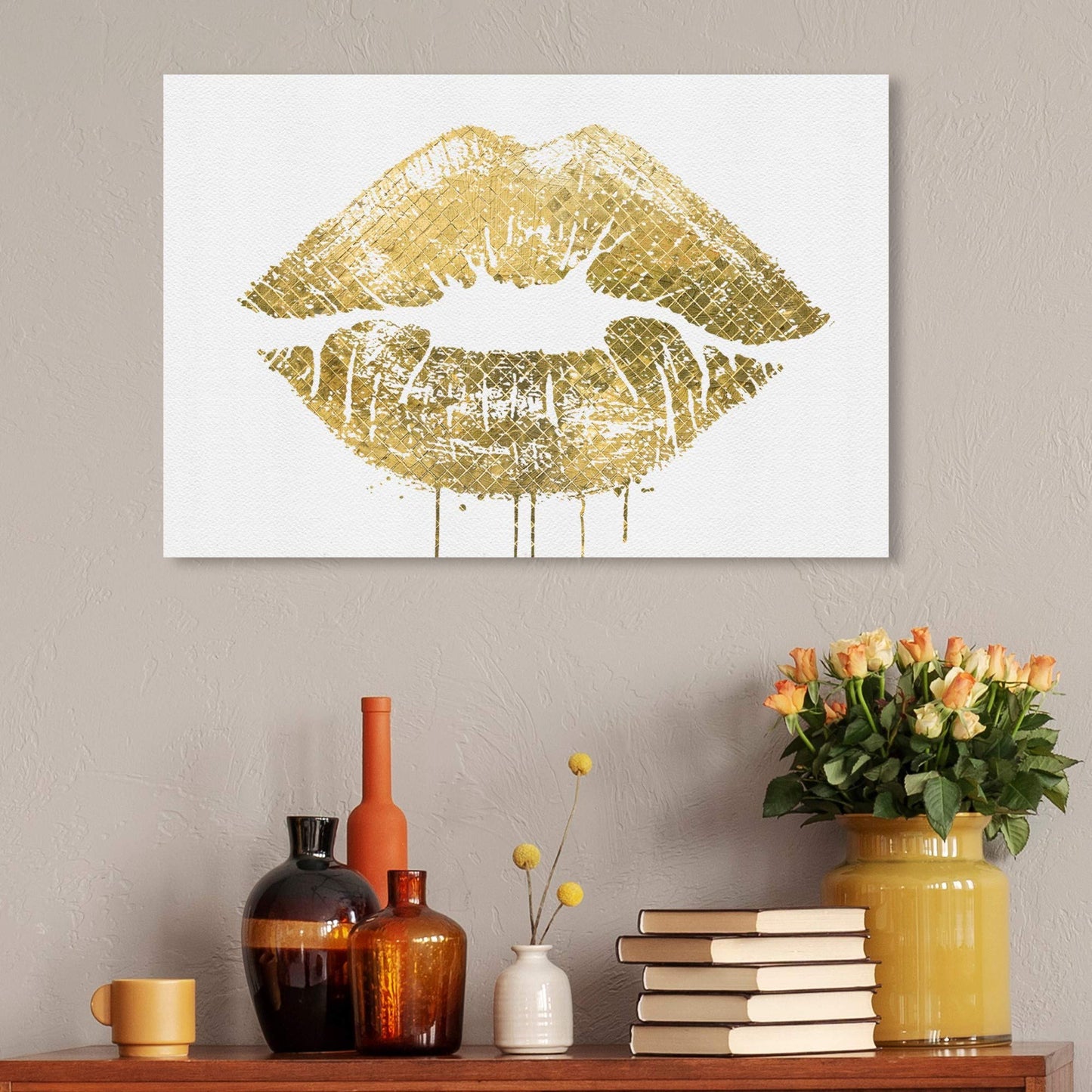 The Oliver Gal Artist Co. Fashion and Glam Wall Art Canvas Prints Please' Home Décor, 30 in x 20 in, White, Gold