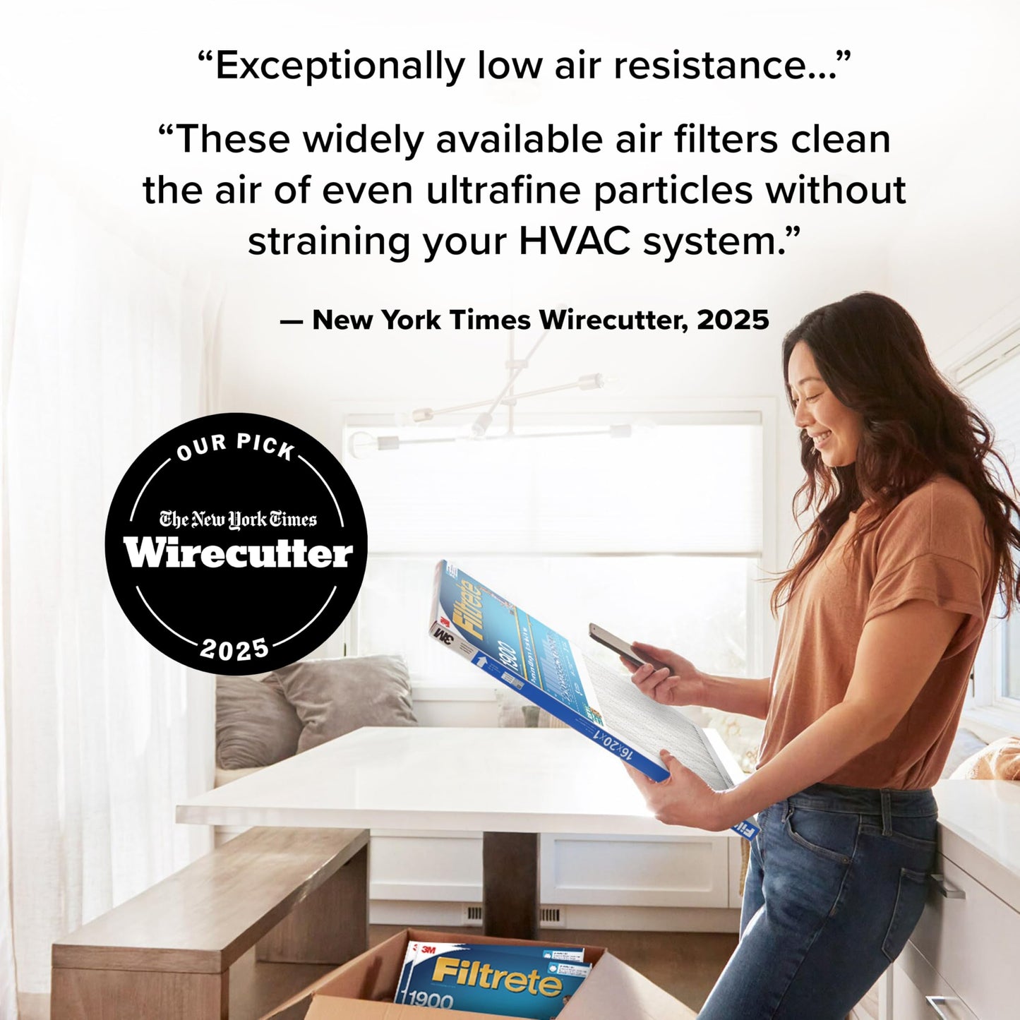 Filtrete 12x12x1 AC Furnace Air Filter, MERV 13, MPR 1900, Premium Allergen, Bacteria & Virus Filter, 3-Month Pleated 1-Inch Electrostatic Air Cleaning Filter, 6-Pack (Actual Size 11.81x11.81x0.78 in)