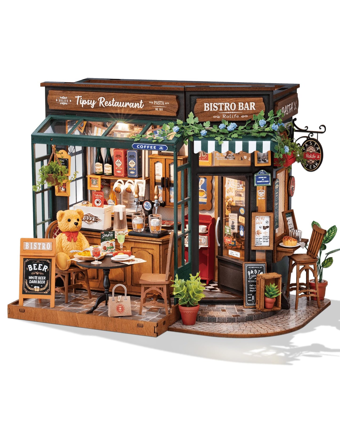 Rolife DIY Miniature House Kit for Adults, Mini Wooden Dollhouse Kit to Build, Bakery Tiny House Miniatures Diorama Building Kits-Birthday Christmas Craft Hobbies Gift for Teens Kids
