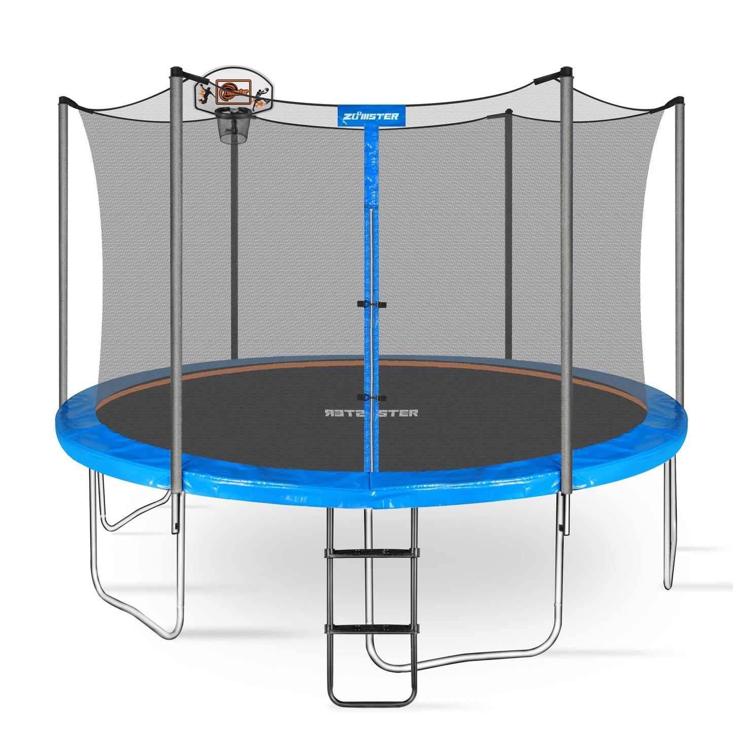 Trampoline Basketball Hoop with Mini Basketball Easy to Install Basketball Hoop for Trampoline Fit for Straight Pole and Curved Pole