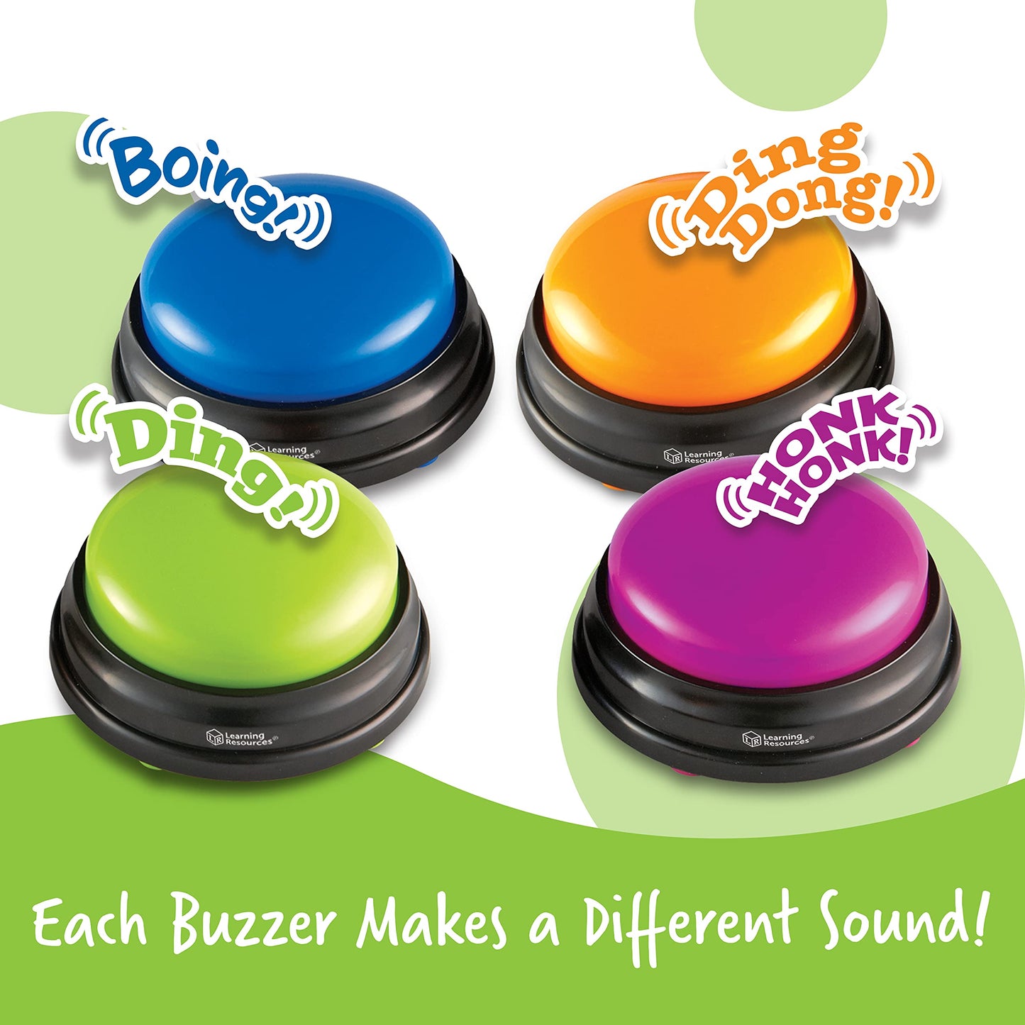 Learning Resources Answer Buzzers, Multicolored, LER3774, 3-1/2in