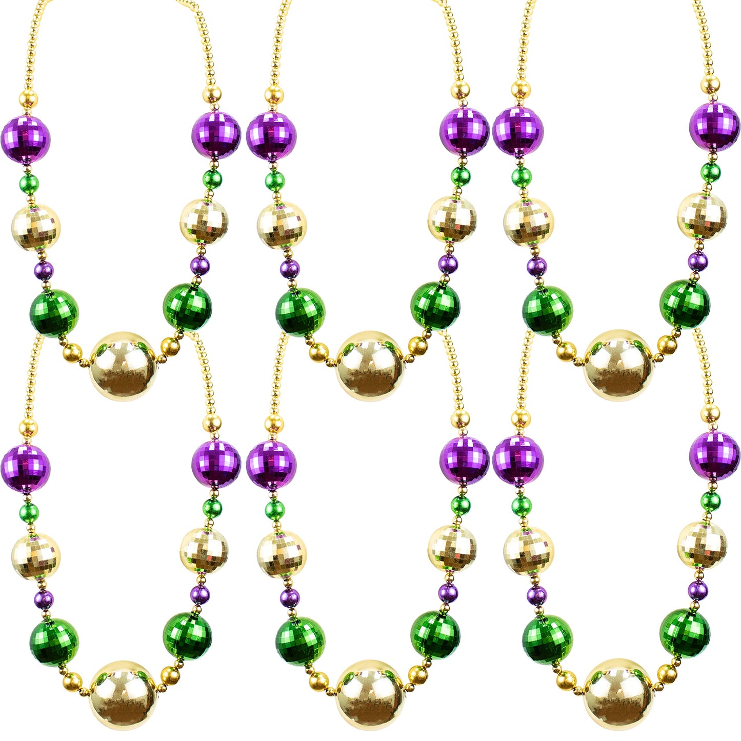GiftExpress 6PC 44 Inch Jumbo Bead Necklace for Party Favors, Mardi Gras Festival, Parades