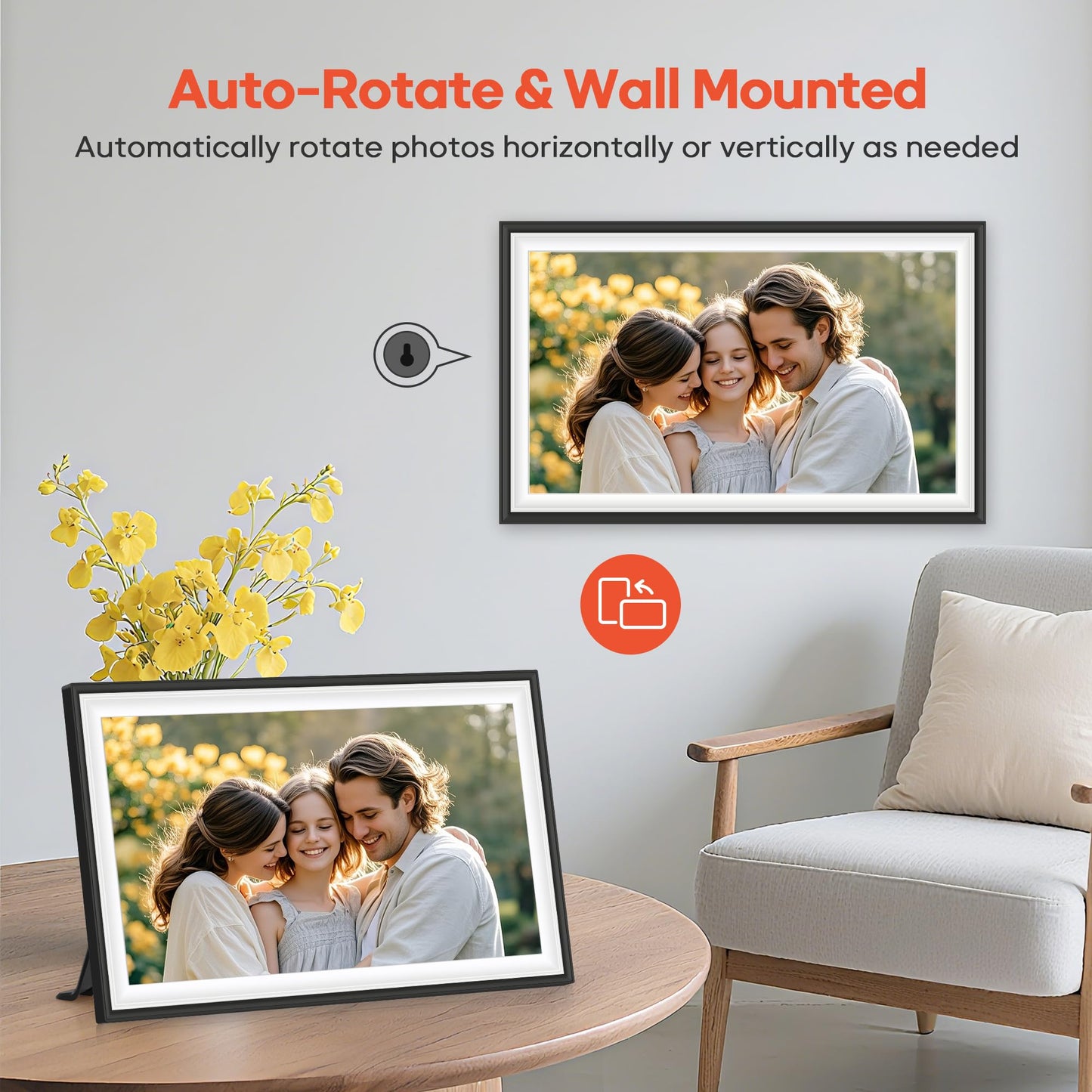 64GB Frameo 15.6" Digital Picture Frame Large 1920 x 1080 IPS FHD Touch Screen WiFi Electronic Photo Frames Share Moments Instantly Anywhere Photo Gifts for Parents and Grandparents