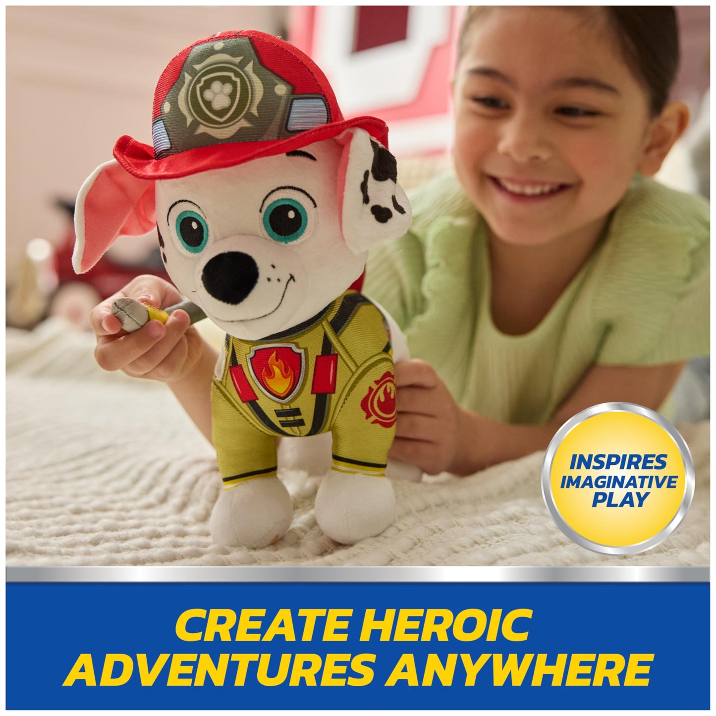 PAW Patrol: Fire Rescue Marshall, Plush Toy with Fire Extinguisher, Backpack, and Hose, Preschool Toys, Kids Toys for Boys & Girls, Ages 3 and Up, 10”