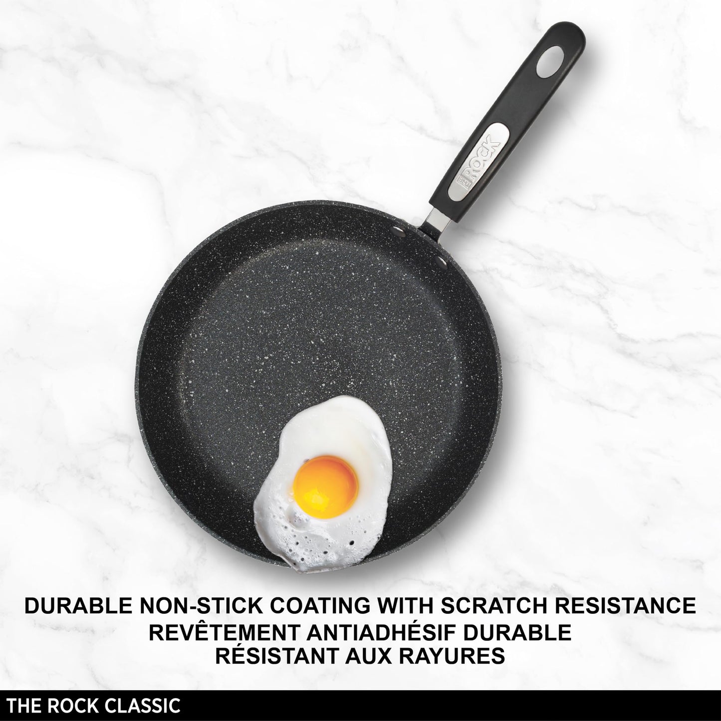 Starfrit The Rock Classic 10" (26cm) Non-Stick Fry Pan - Durable Forged Aluminum - Oven Safe - PFOA Free - Easy to Clean