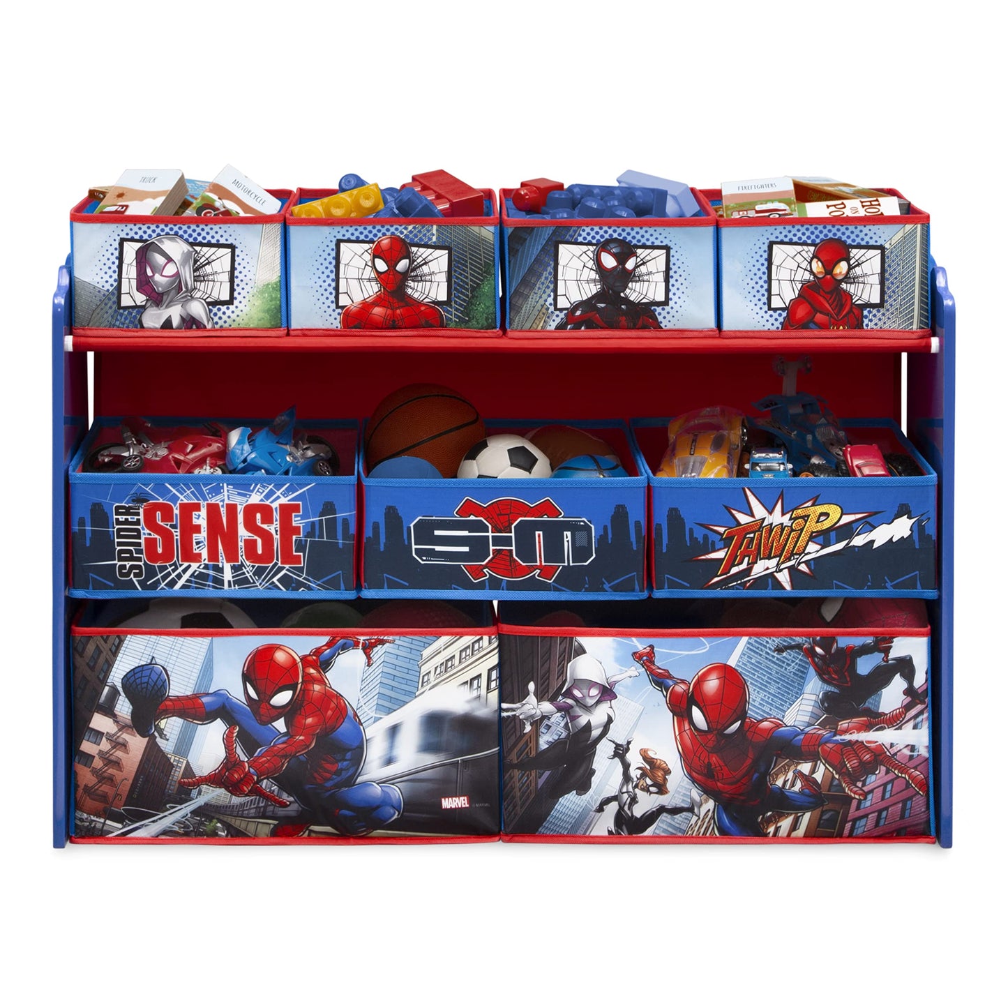 Marvel Spider-Man Deluxe 9 Bin Design and Store Toy Organizer by Delta Children, Greenguard Gold Certified