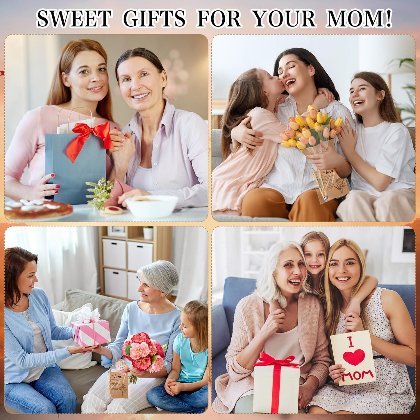 Moinchore 75 Sets Mothers Gifts Christian Bible Verse God Bless Mothers Pens Religious Notebooks Christian Gift Cards with Bags Twine for Women Church Sunday School (Flower)