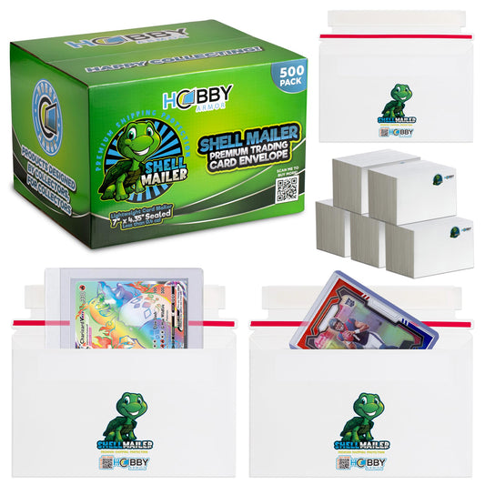 500 Pack Shell Mailer Trading Card Envelopes by Hobby Armor, 7" x 4.35" Trading Card Mailers for Shipping, Perfect Sized Shipping Envelope for Mailing Semi-Rigid and Toploaders, Protector Supplies