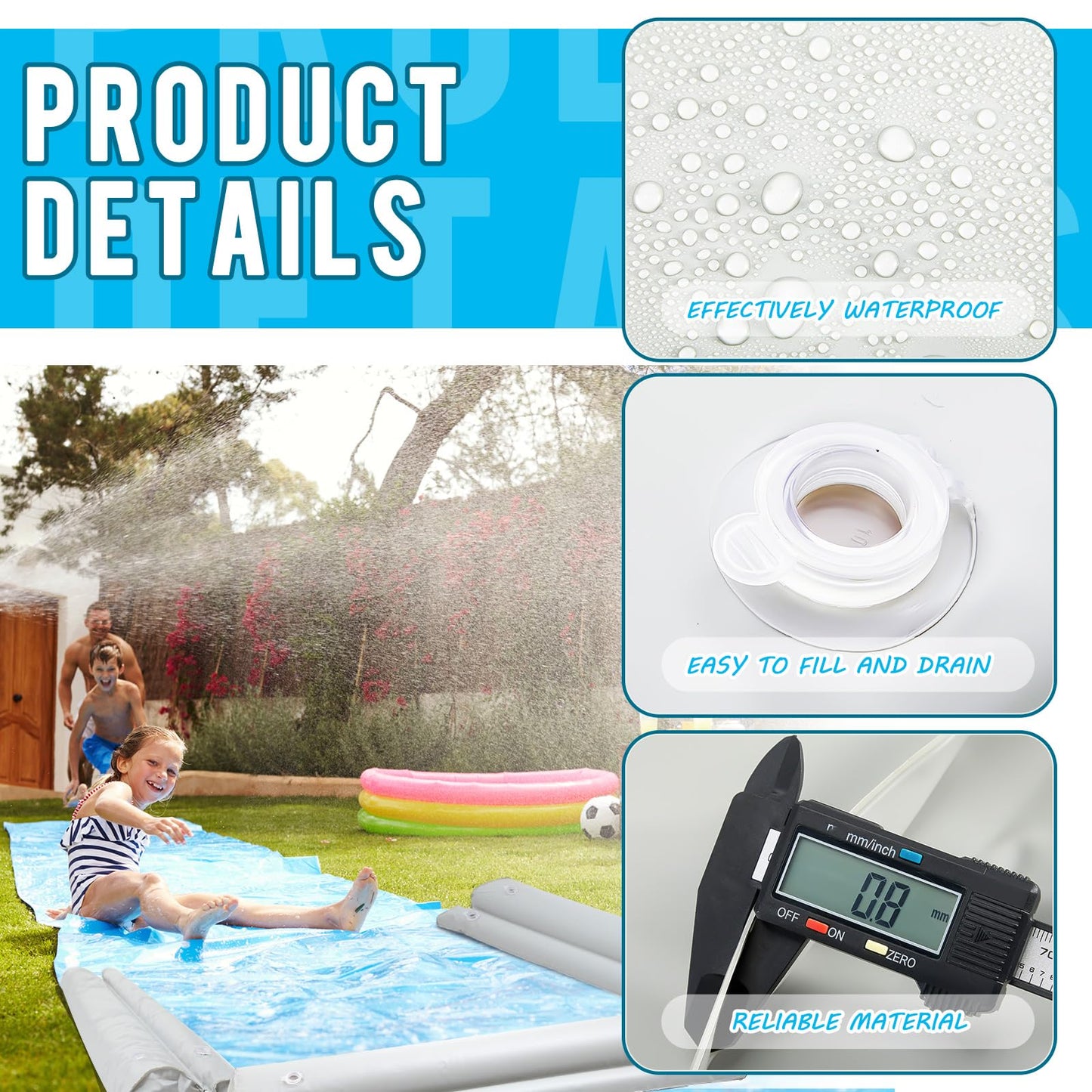 Frienda 6 Pcs PVC Flood Barriers for Home 4 ft x 9 in x 6 in Reusable Flood Prevention Barriers Water Barrier for Flooding PVC Flood Bags Sandbag Alternative PVC Water Diversion Tubes