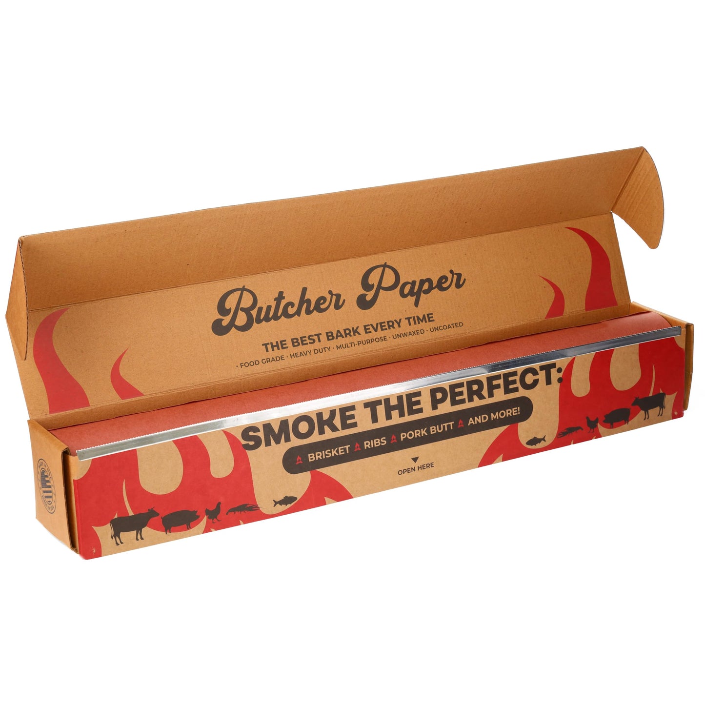 Bryco Goods Pink Butcher Paper Roll with Dispenser Box, 24" x 175' (2100”) Food-Grade Peach Butcher Paper for Smoker, BBQ, Grilling, Smoking Meat - USA Made - Unbleached, Uncoated and Unwaxed